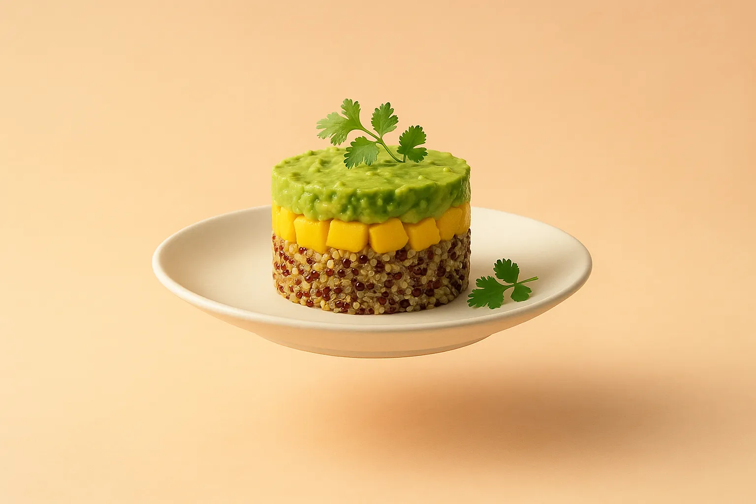 Portada de la receta Timbal de quinoa andina con aguacate y mango