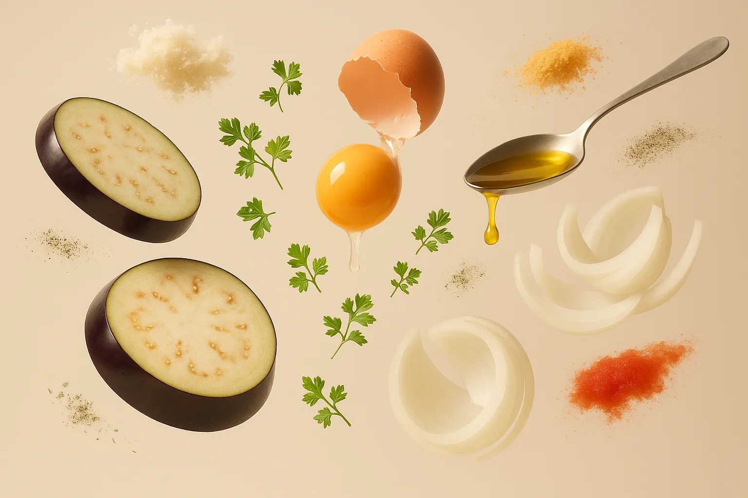 Still life with the fresh ingredients needed for the recipe