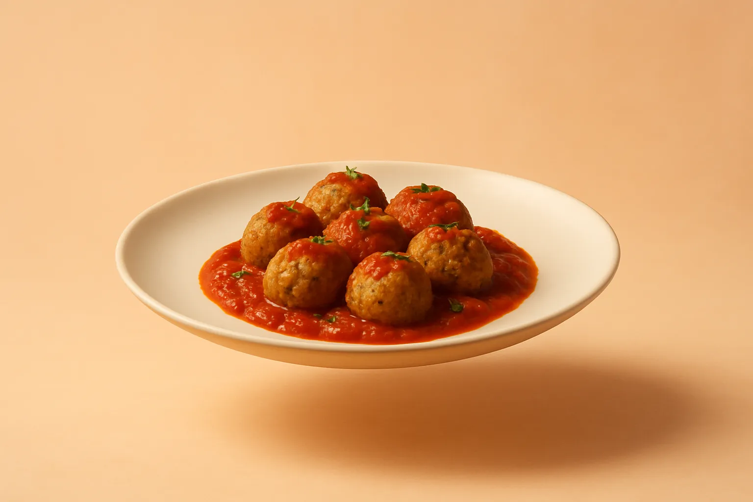 Portada de la receta Albóndigas de berenjena con salsa de tomate especiado