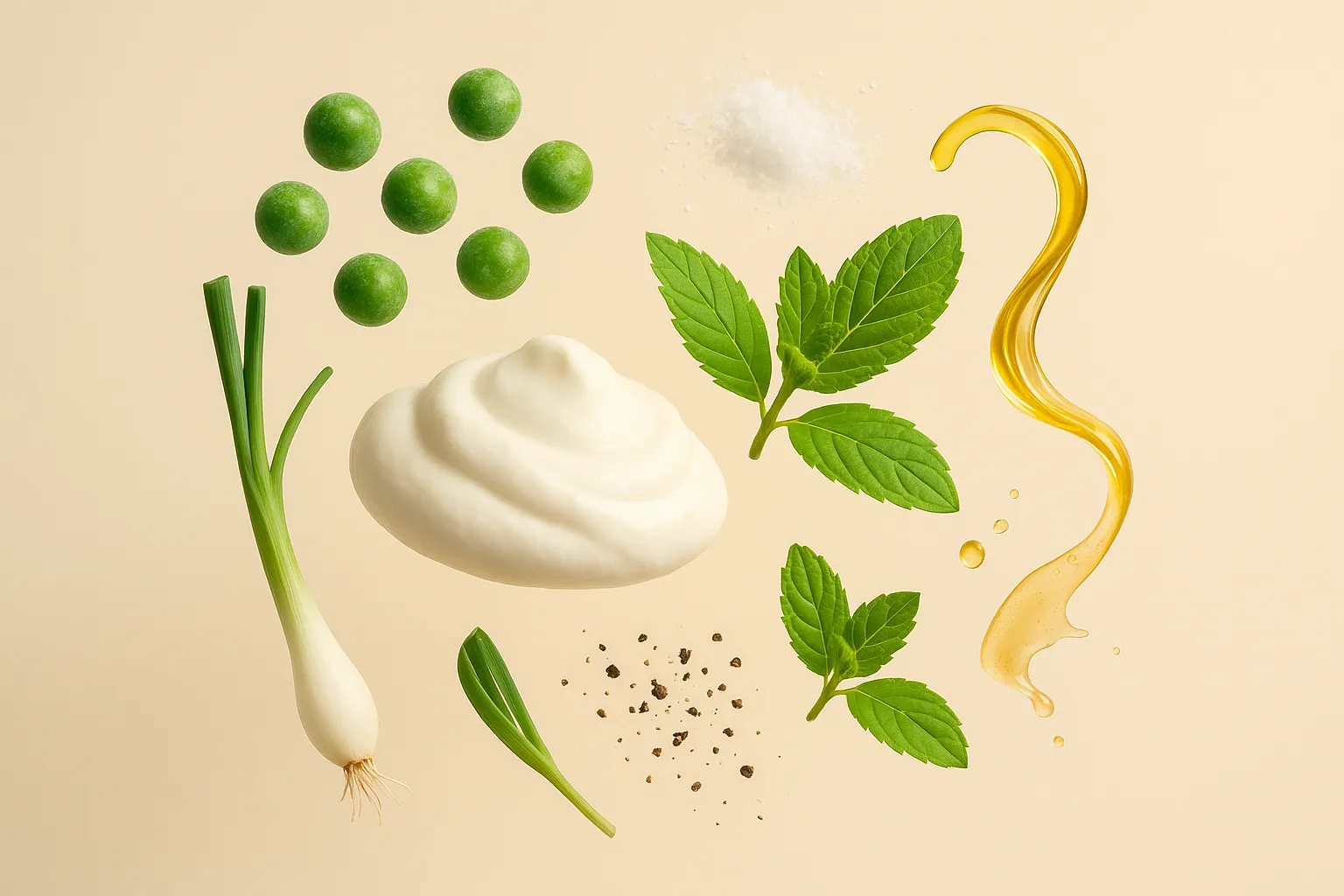 Still life with the fresh ingredients needed for the recipe