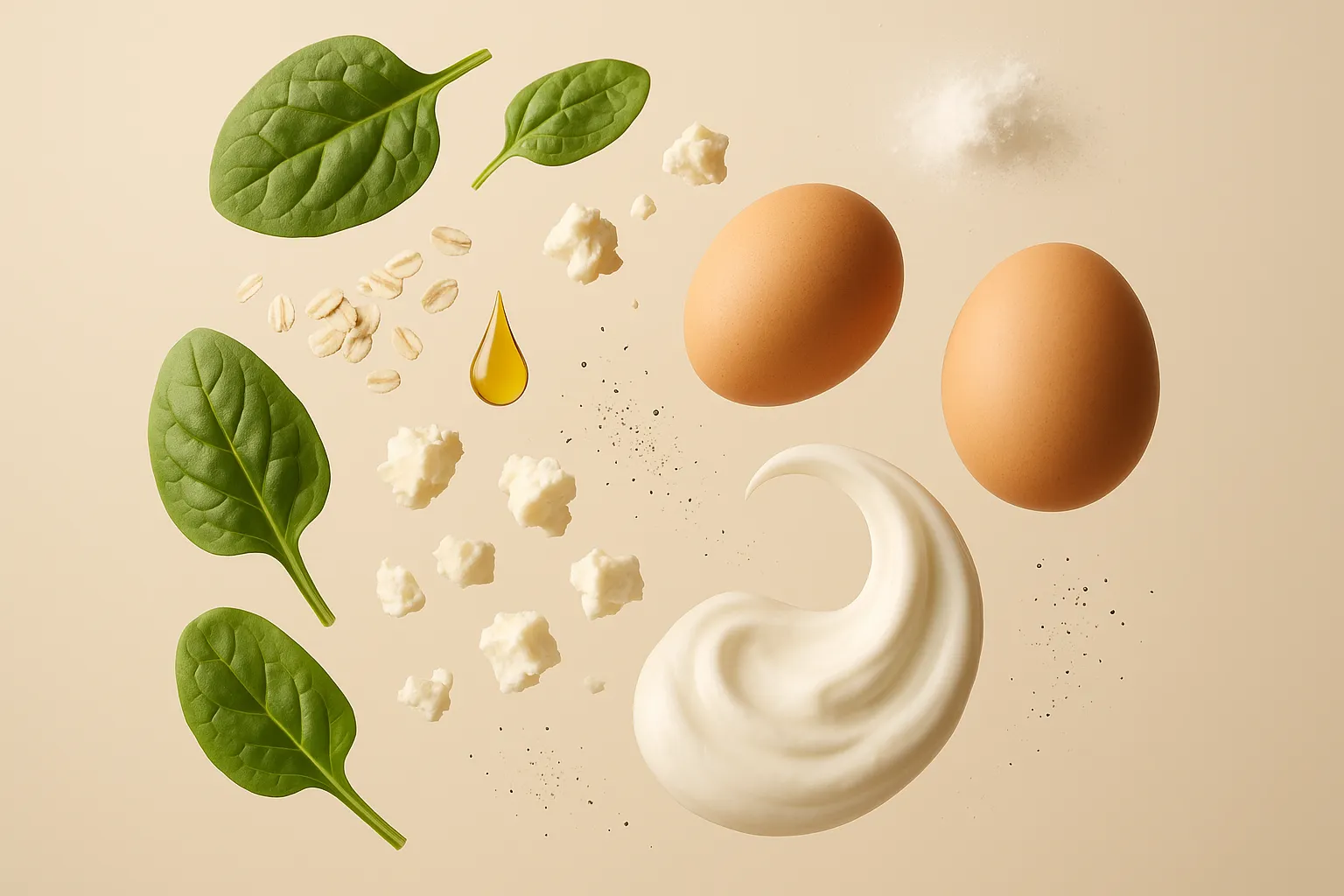 Still life with the fresh ingredients needed for the recipe