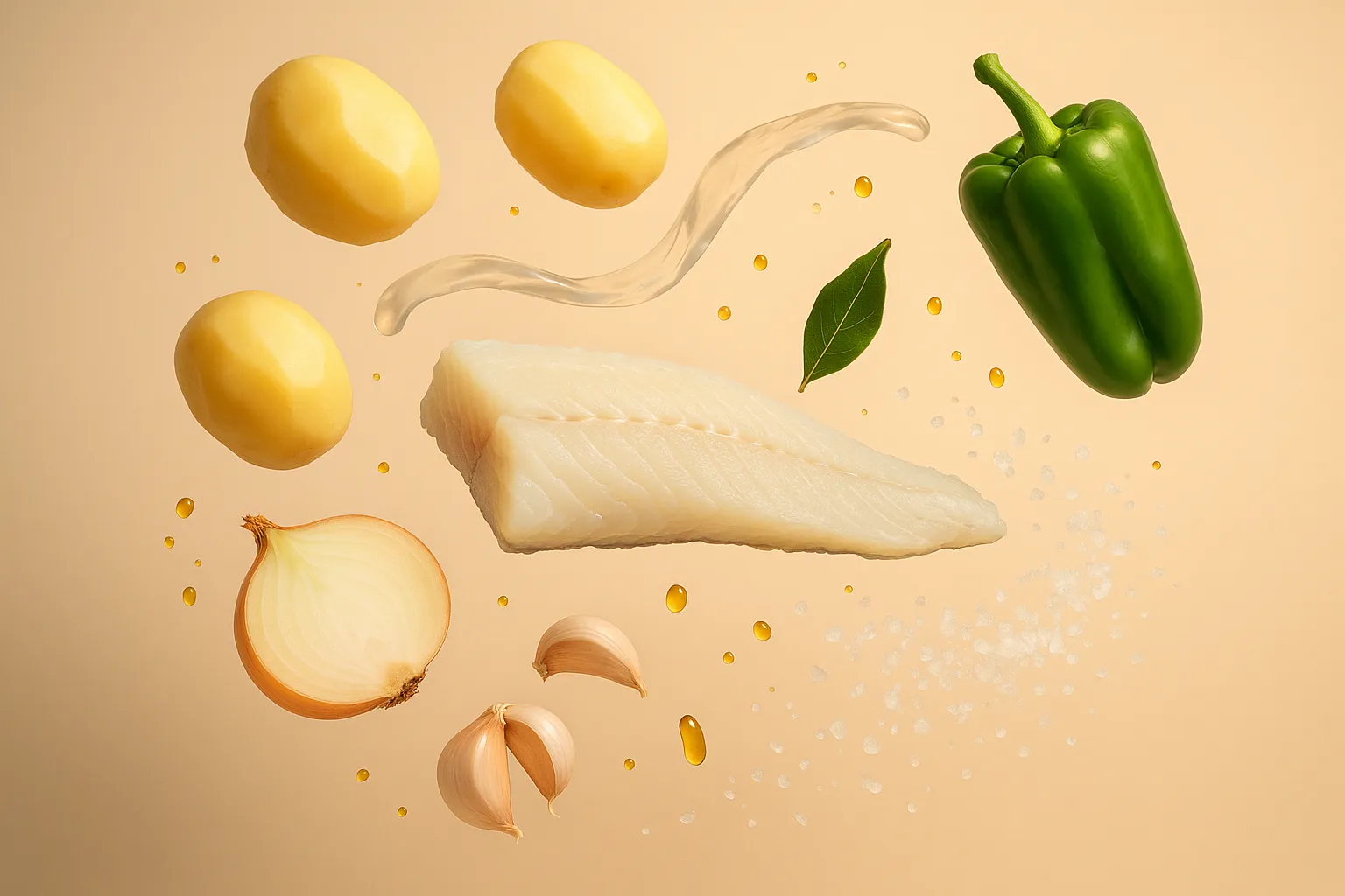 Still life with the fresh ingredients needed for the recipe