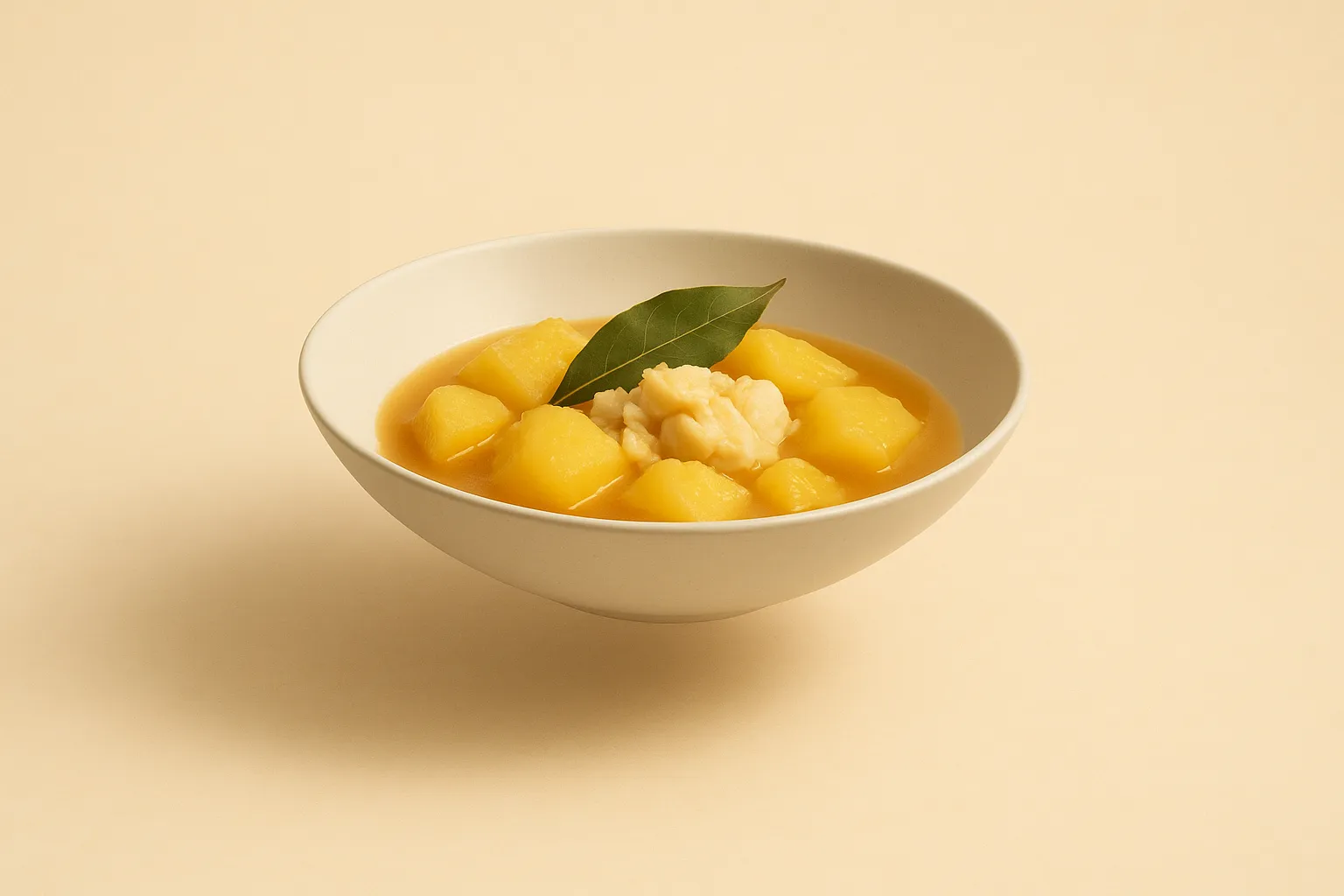 Portada de la receta Patatas guisadas con bacalao y laurel