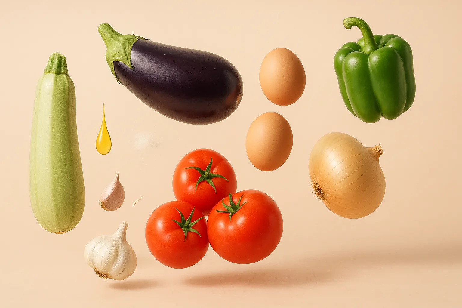 Still life with the fresh ingredients needed for the recipe