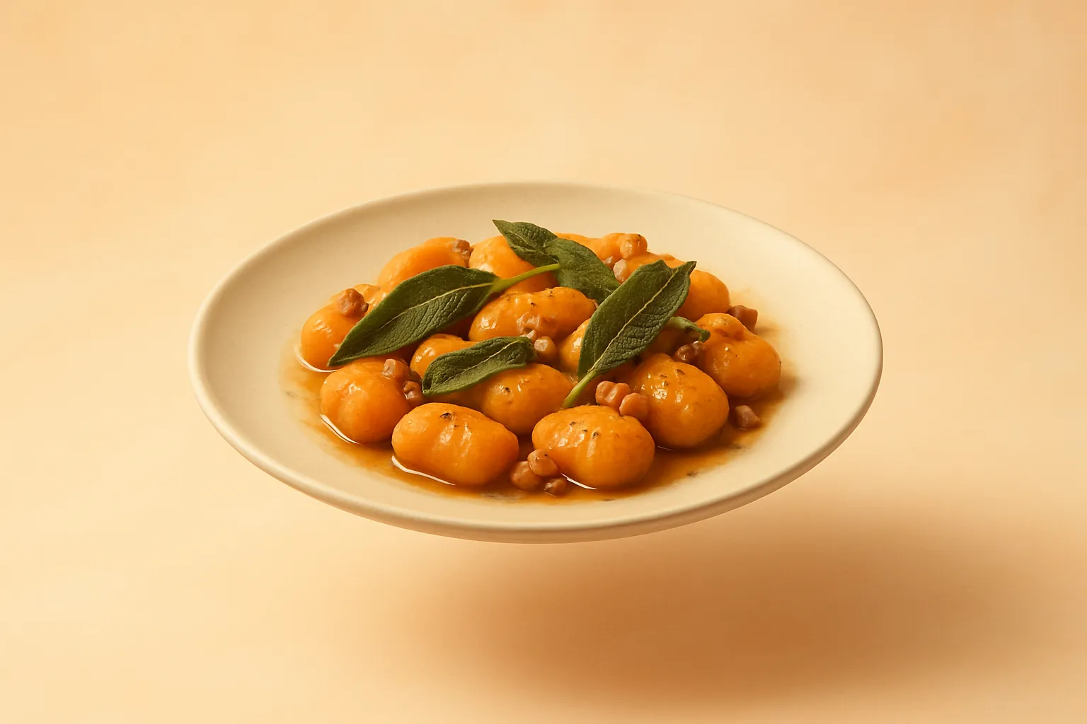 Portada de la receta Ñoquis de boniato con salsa de salvia y nuez