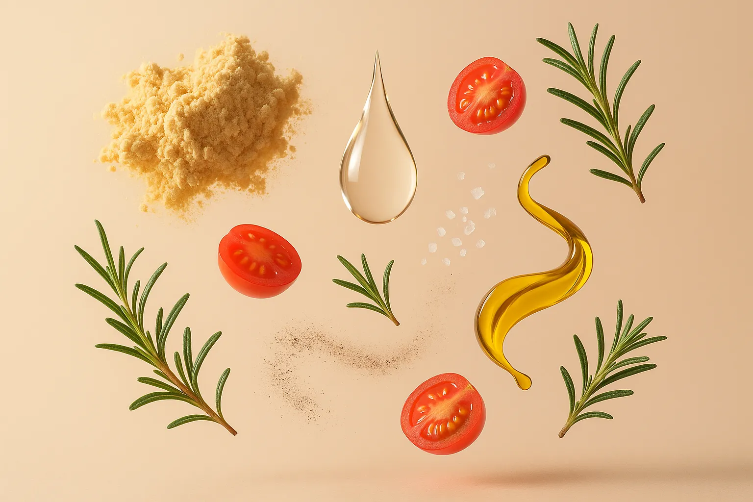 Still life with the fresh ingredients needed for the recipe