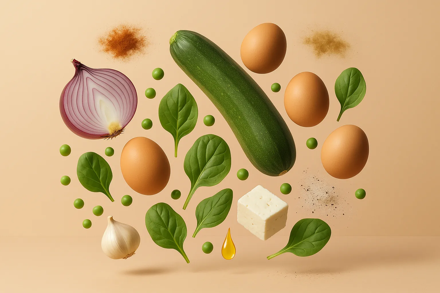 Still life with the fresh ingredients needed for the recipe