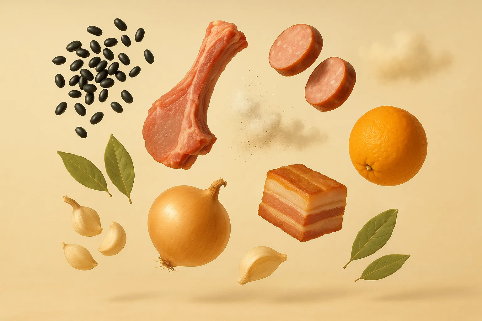 Still life with the fresh ingredients needed for the recipe