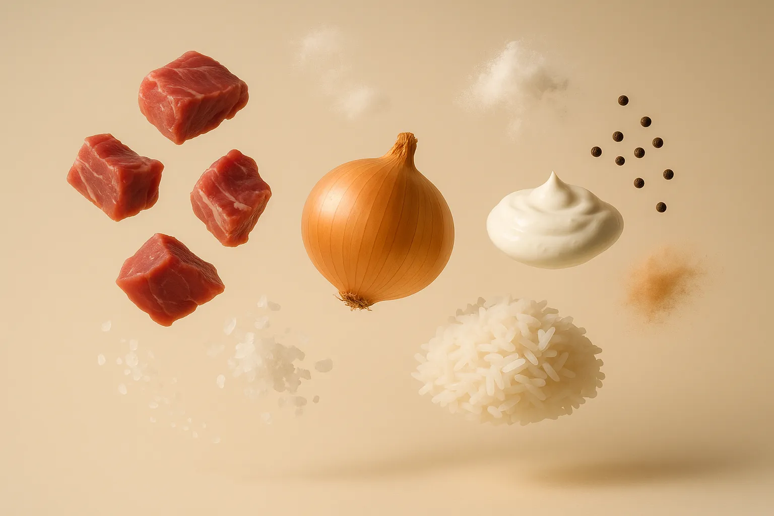 Still life with the fresh ingredients needed for the recipe