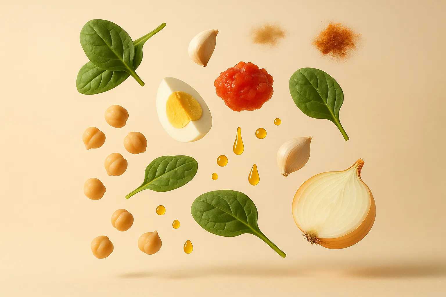 Still life with the fresh ingredients needed for the recipe