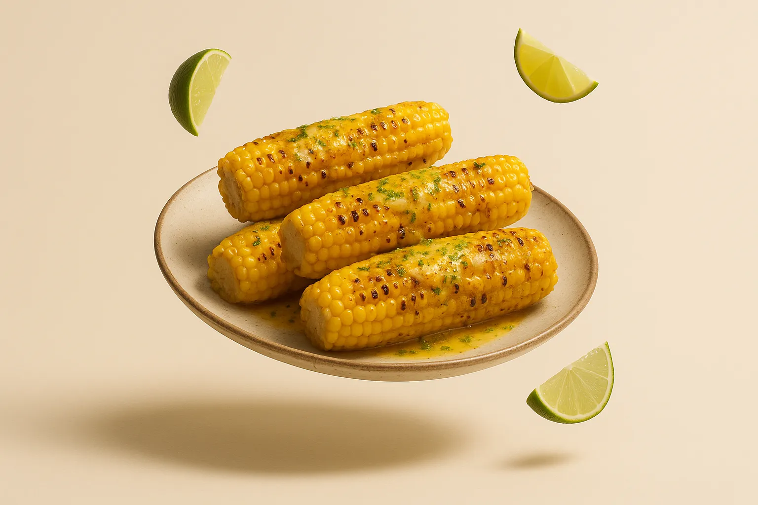 Portada de la receta Mazorcas a la parrilla con mantequilla especiada y lima