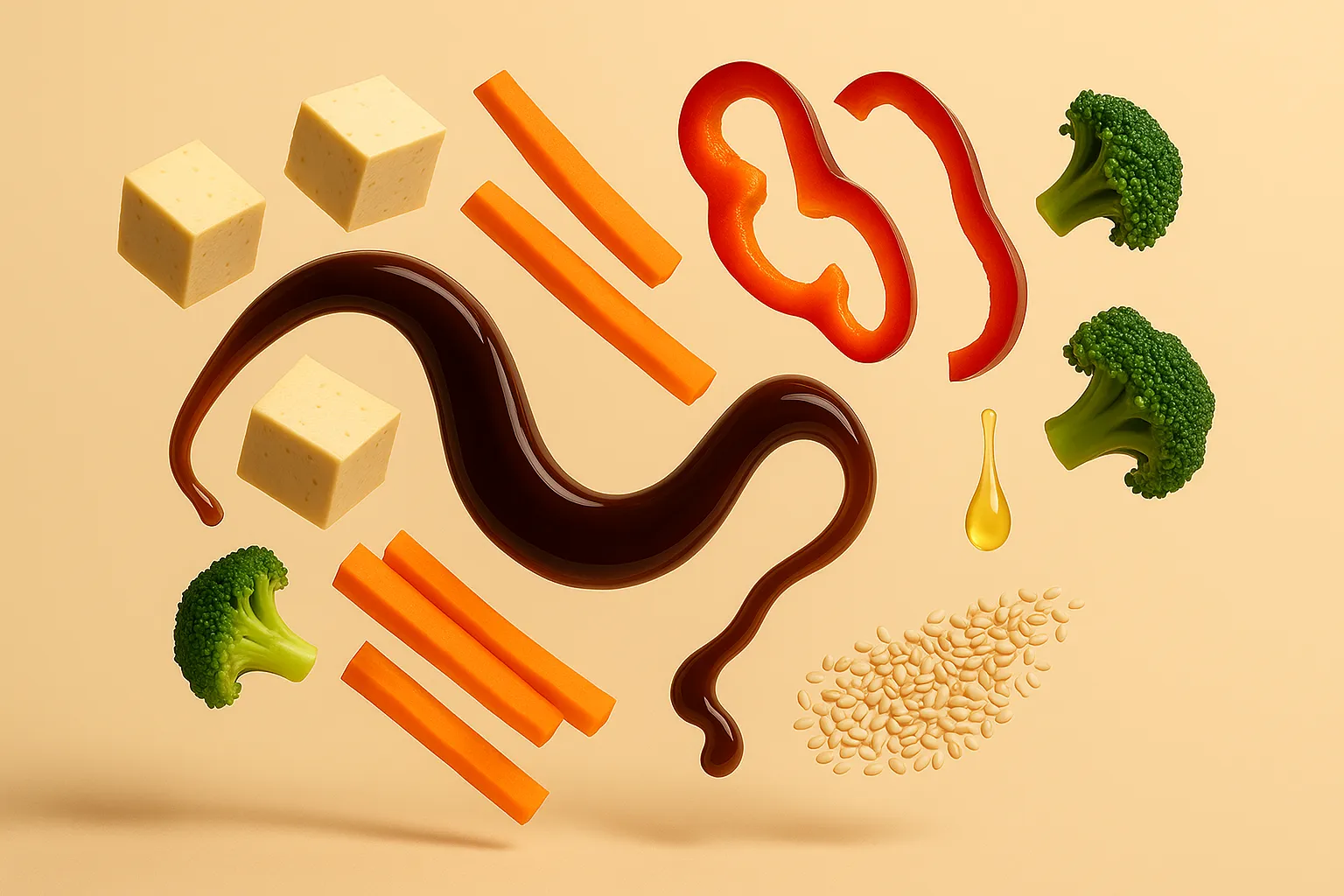 Still life with the fresh ingredients needed for the recipe