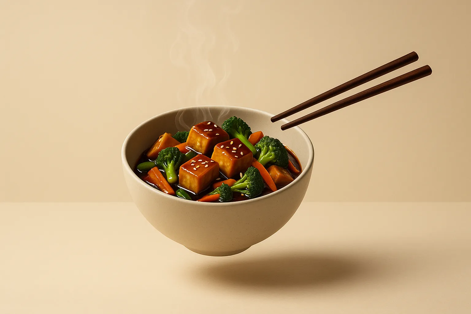 Portada de la receta Salteado de tofu y verduras con salsa teriyaki