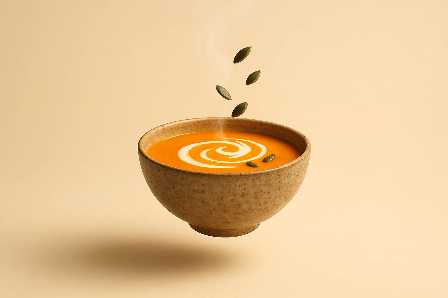 Portada de la receta Crema de calabaza asada con jengibre y coco