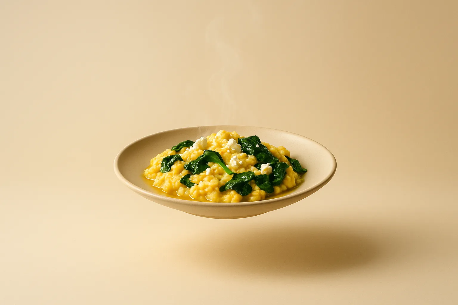 Portada de la receta Huevos revueltos con espinacas y queso feta