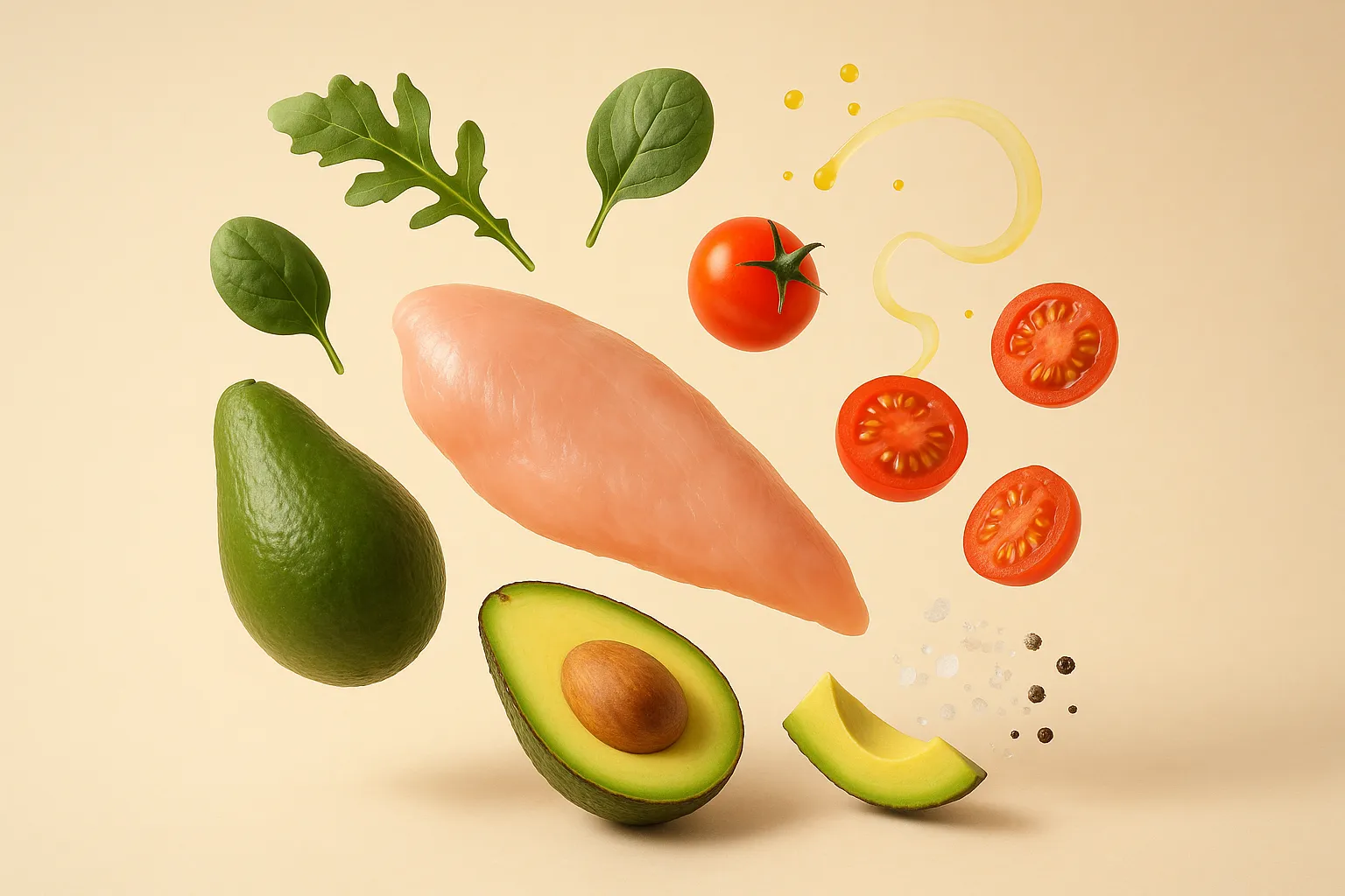 Still life with the fresh ingredients needed for the recipe