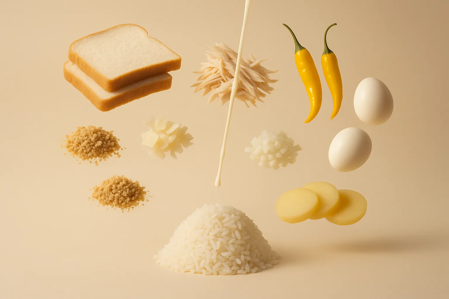 Still life with the fresh ingredients needed for the recipe