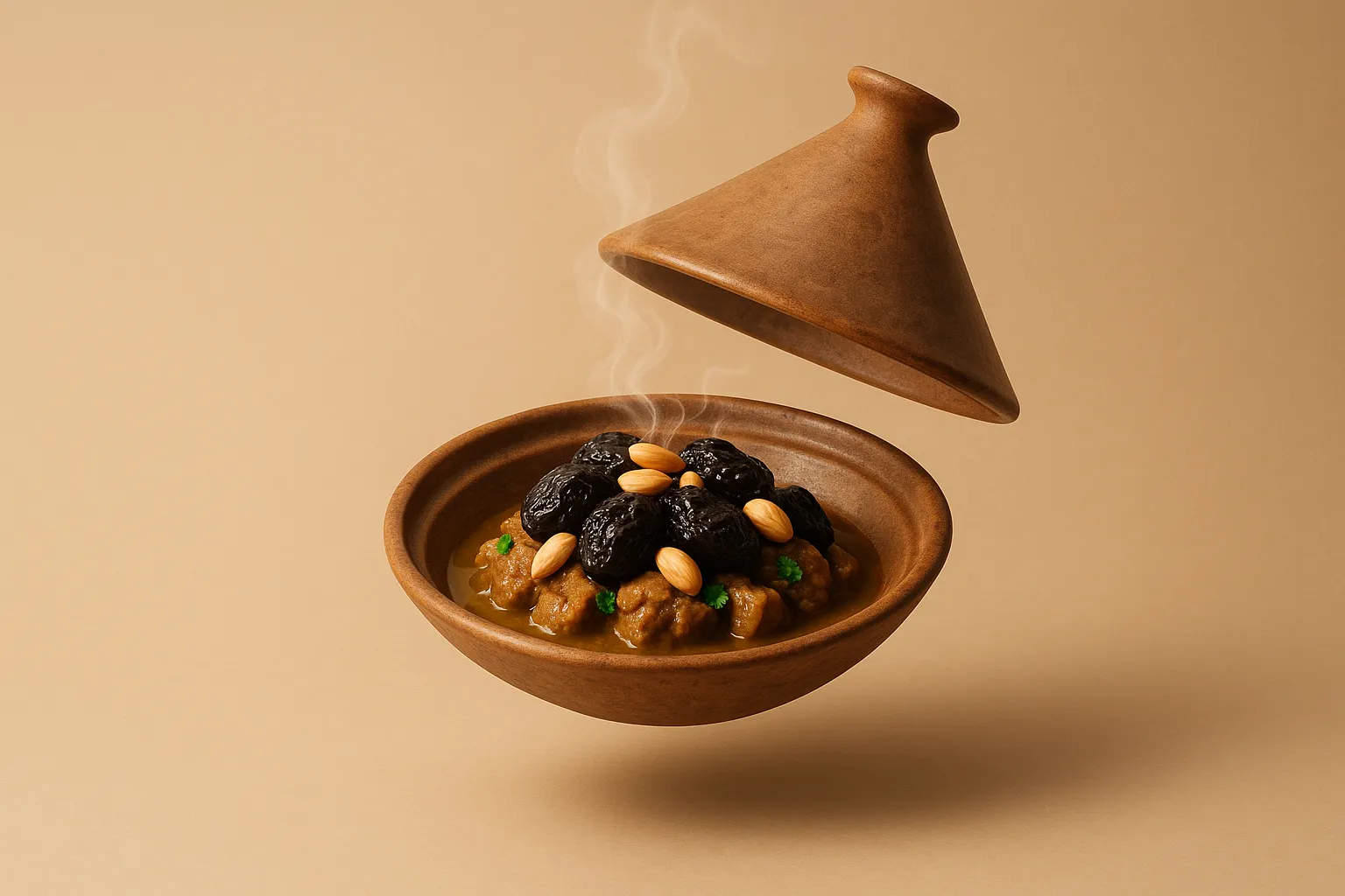 Portada de la receta Tajine de cordero con ciruelas y almendras