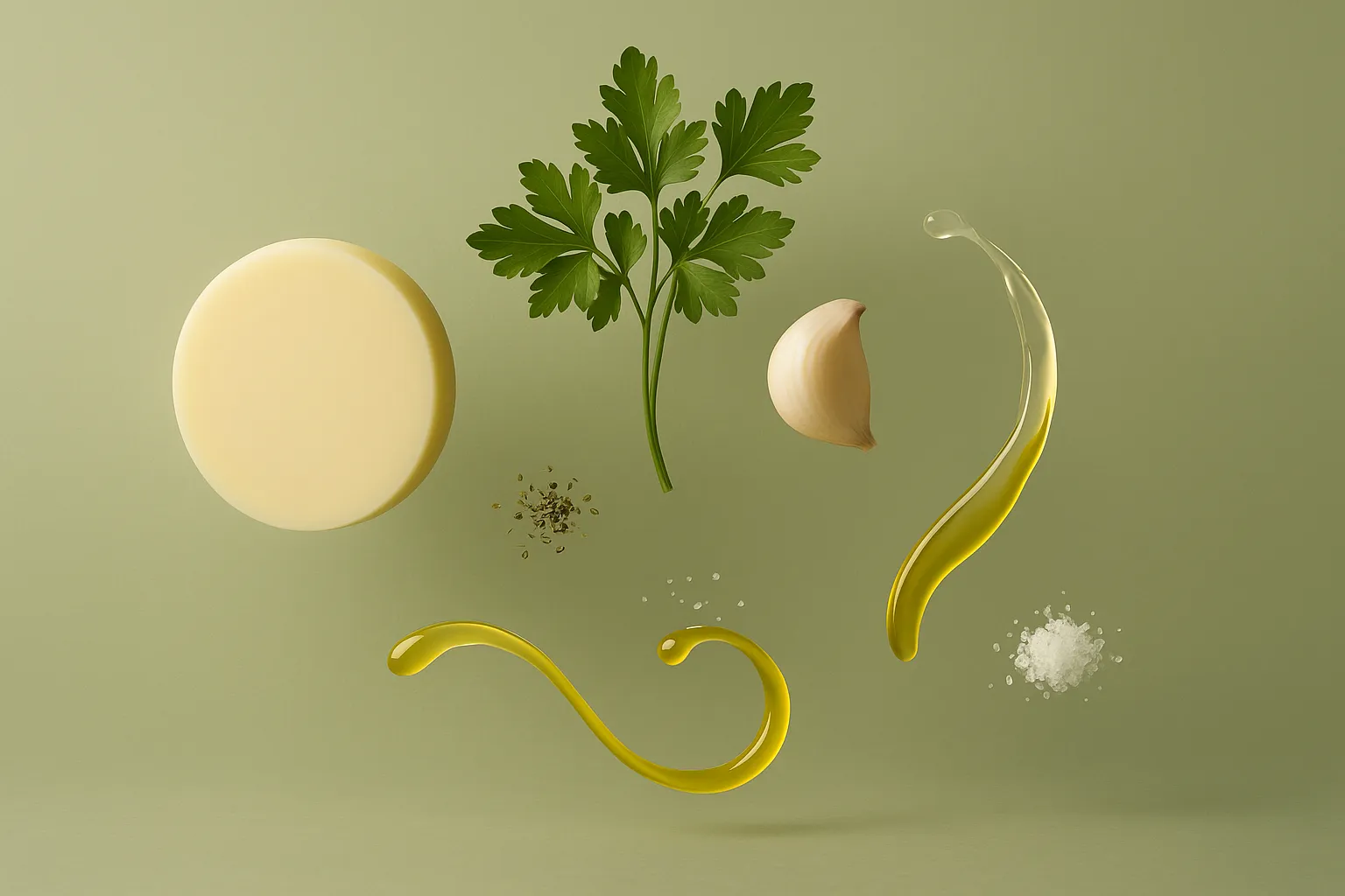 Still life with the fresh ingredients needed for the recipe