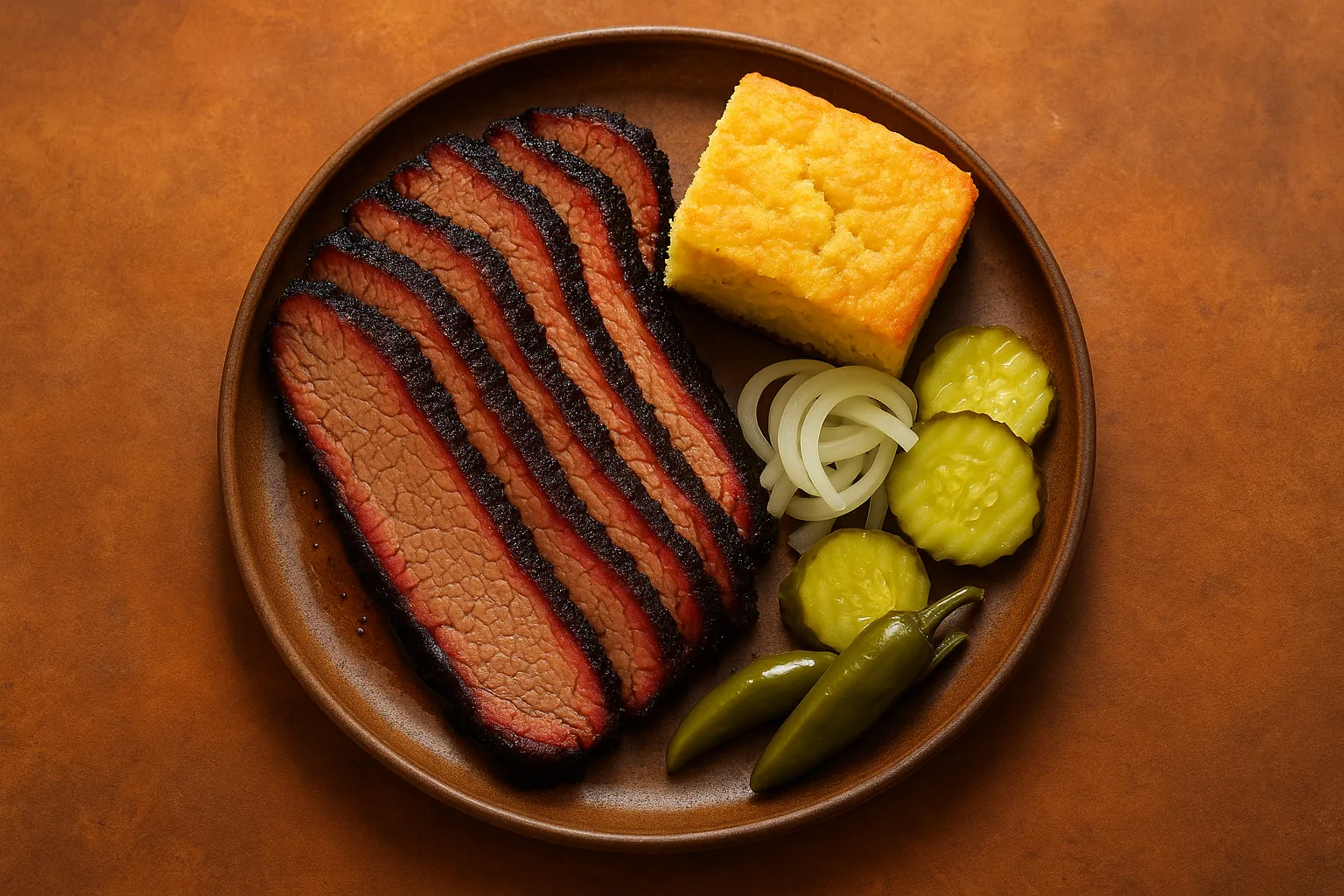 Finished and plated dish: Texas-style Smoked Brisket
