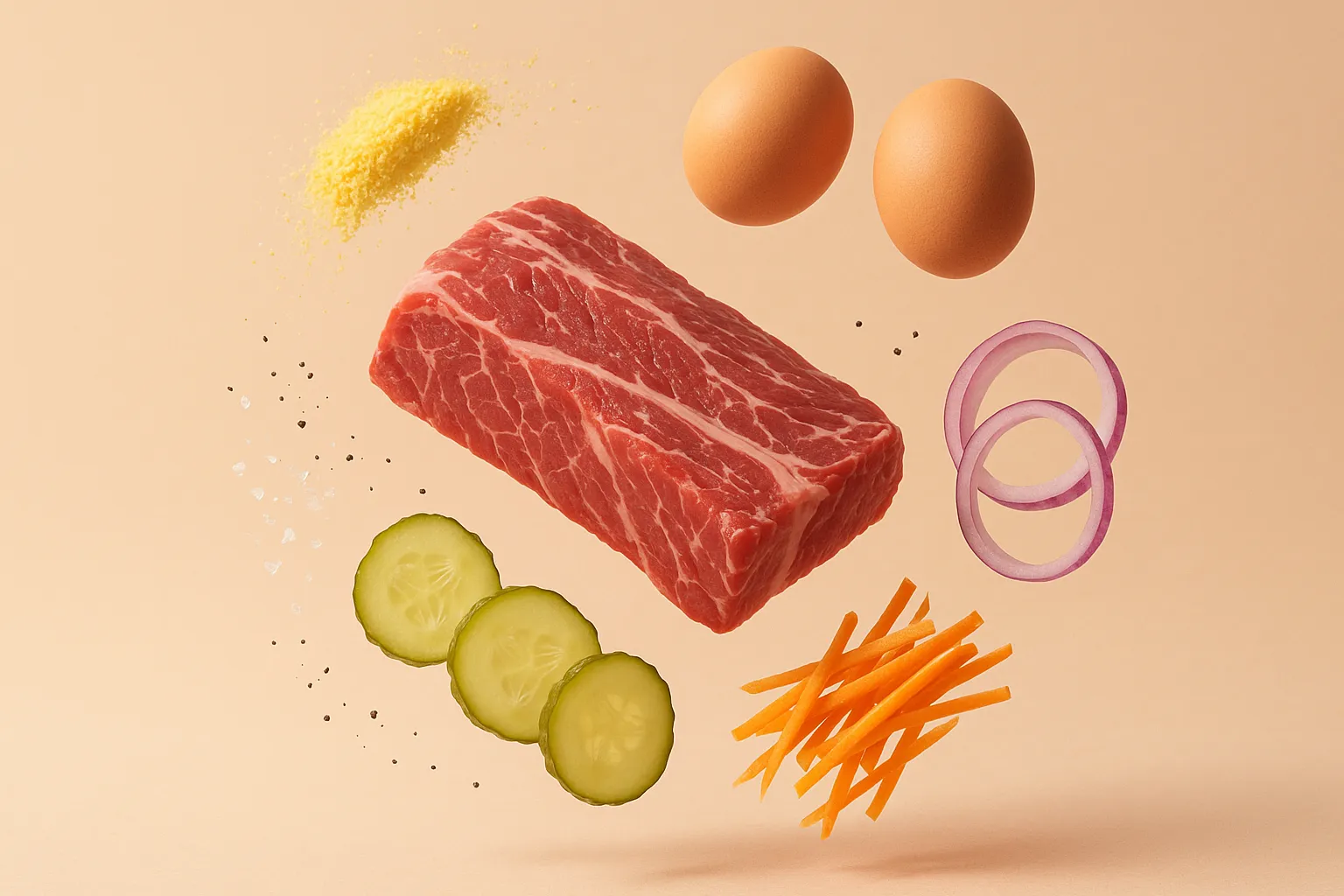 Still life with the fresh ingredients needed for the recipe