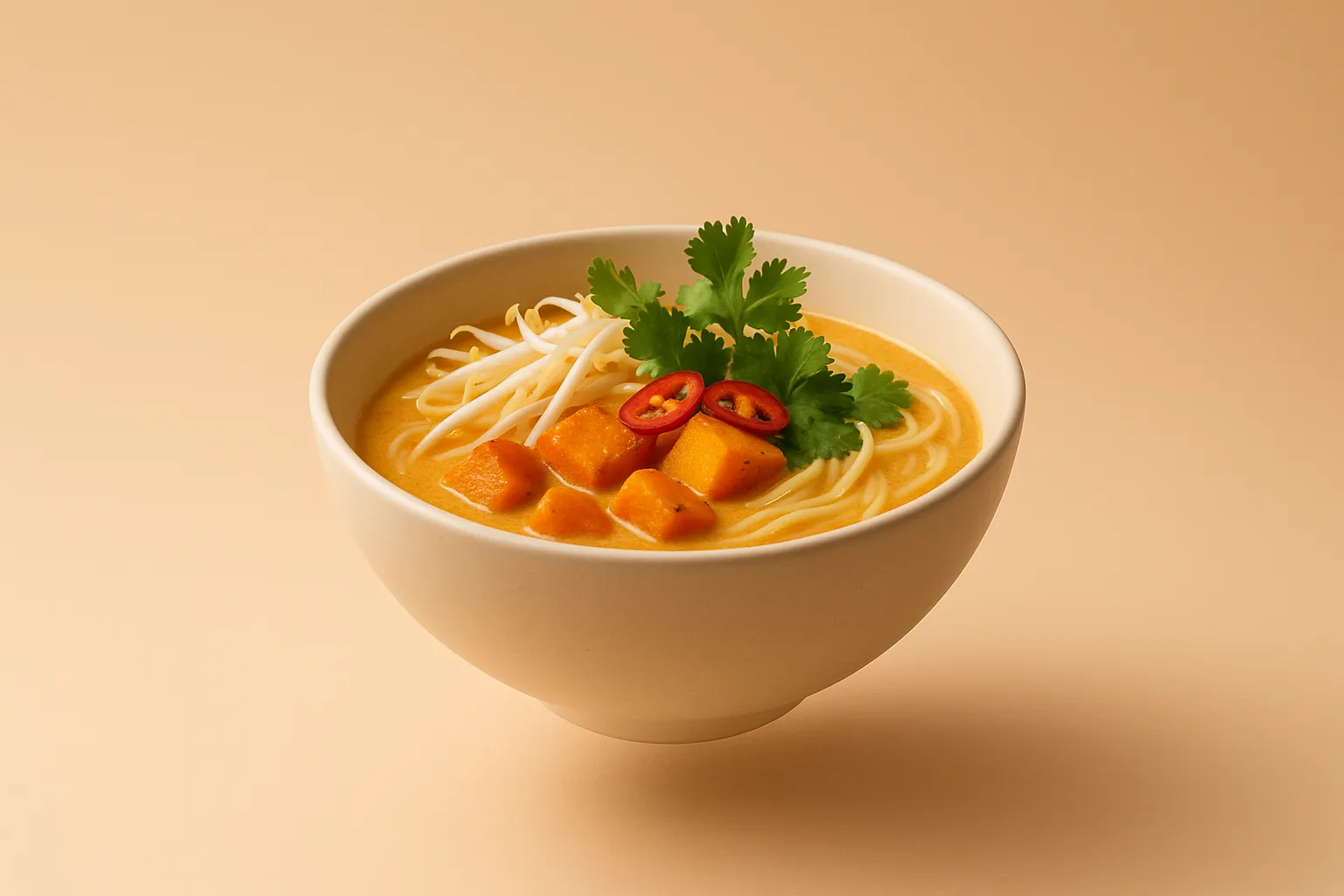 Portada de la receta Laksa de coco y calabaza asada