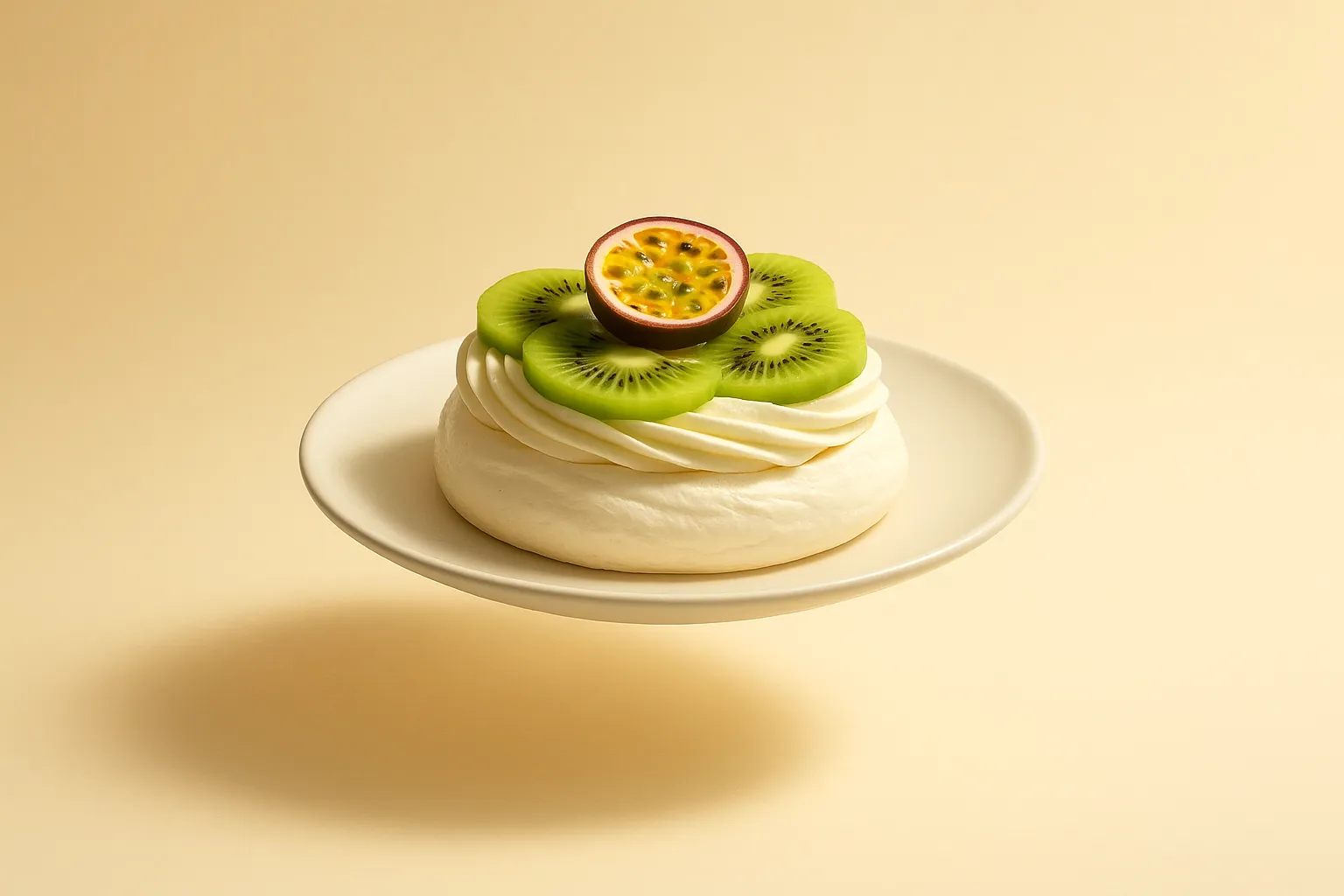 Portada de la receta Pavlova tropical de kiwi y maracuyá