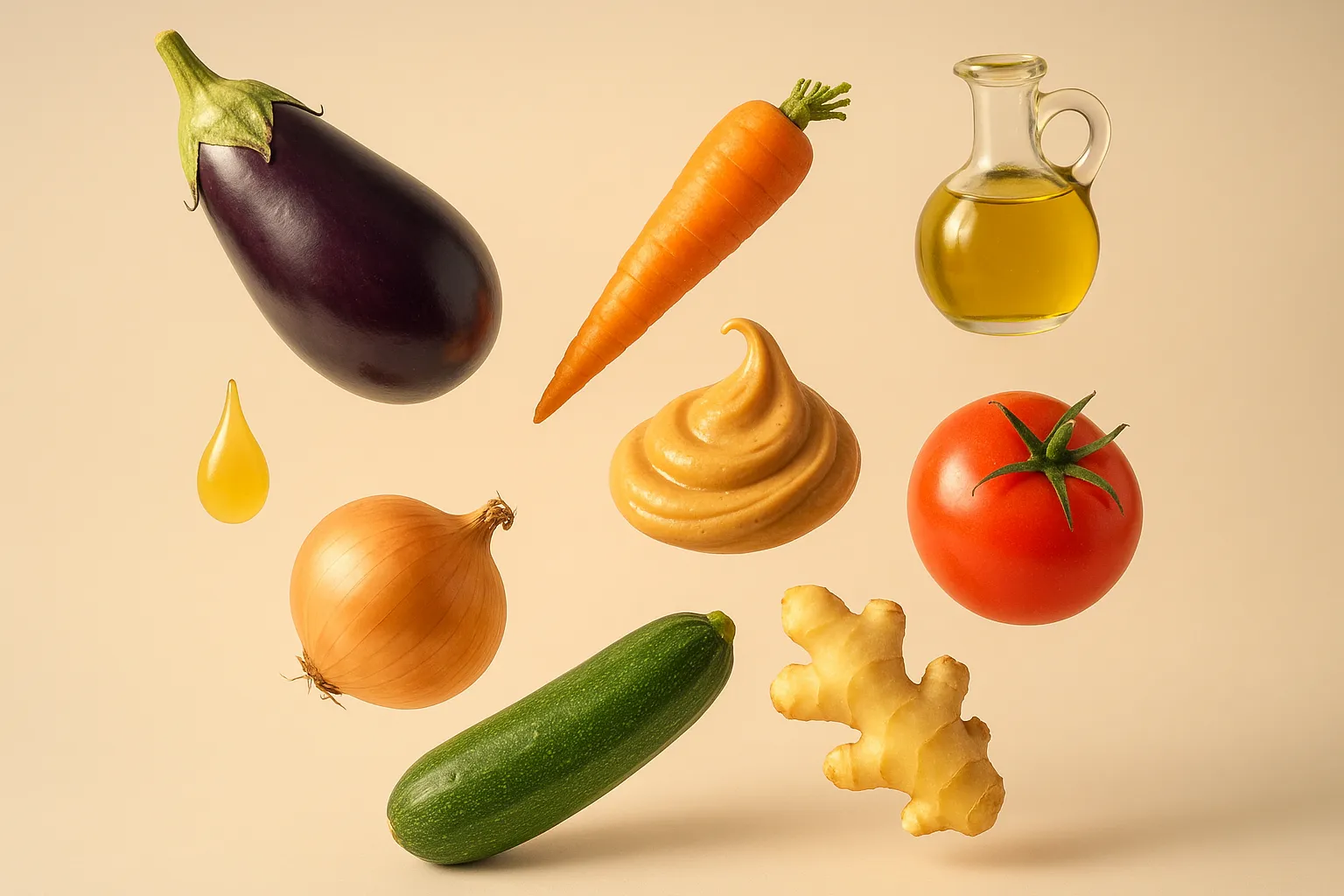 Still life with the fresh ingredients needed for the recipe