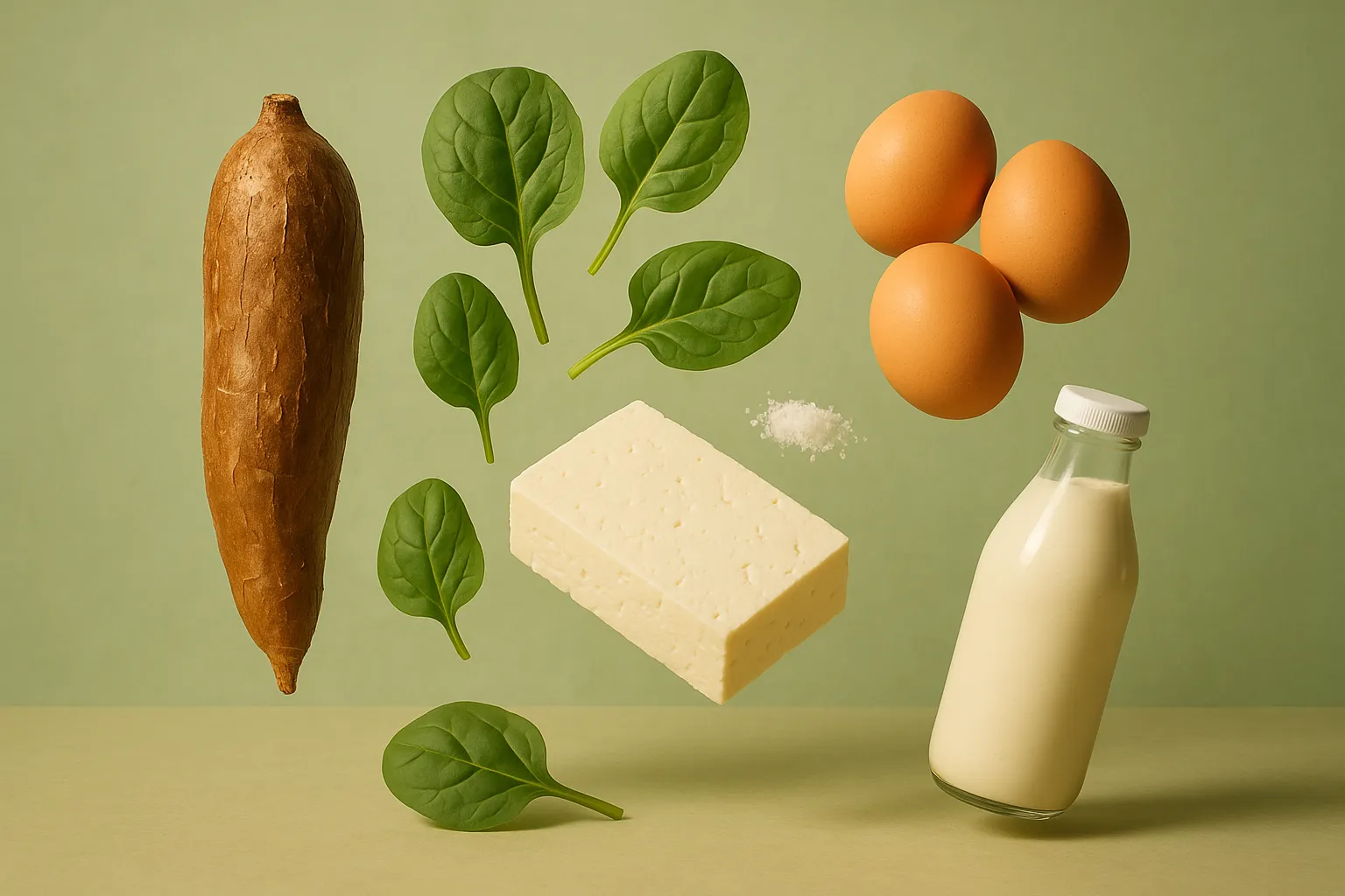 Still life with the fresh ingredients needed for the recipe