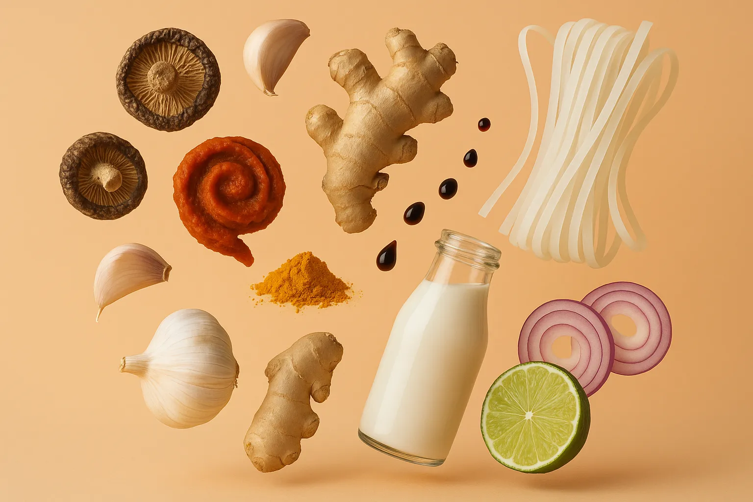 Still life with the fresh ingredients needed for the recipe