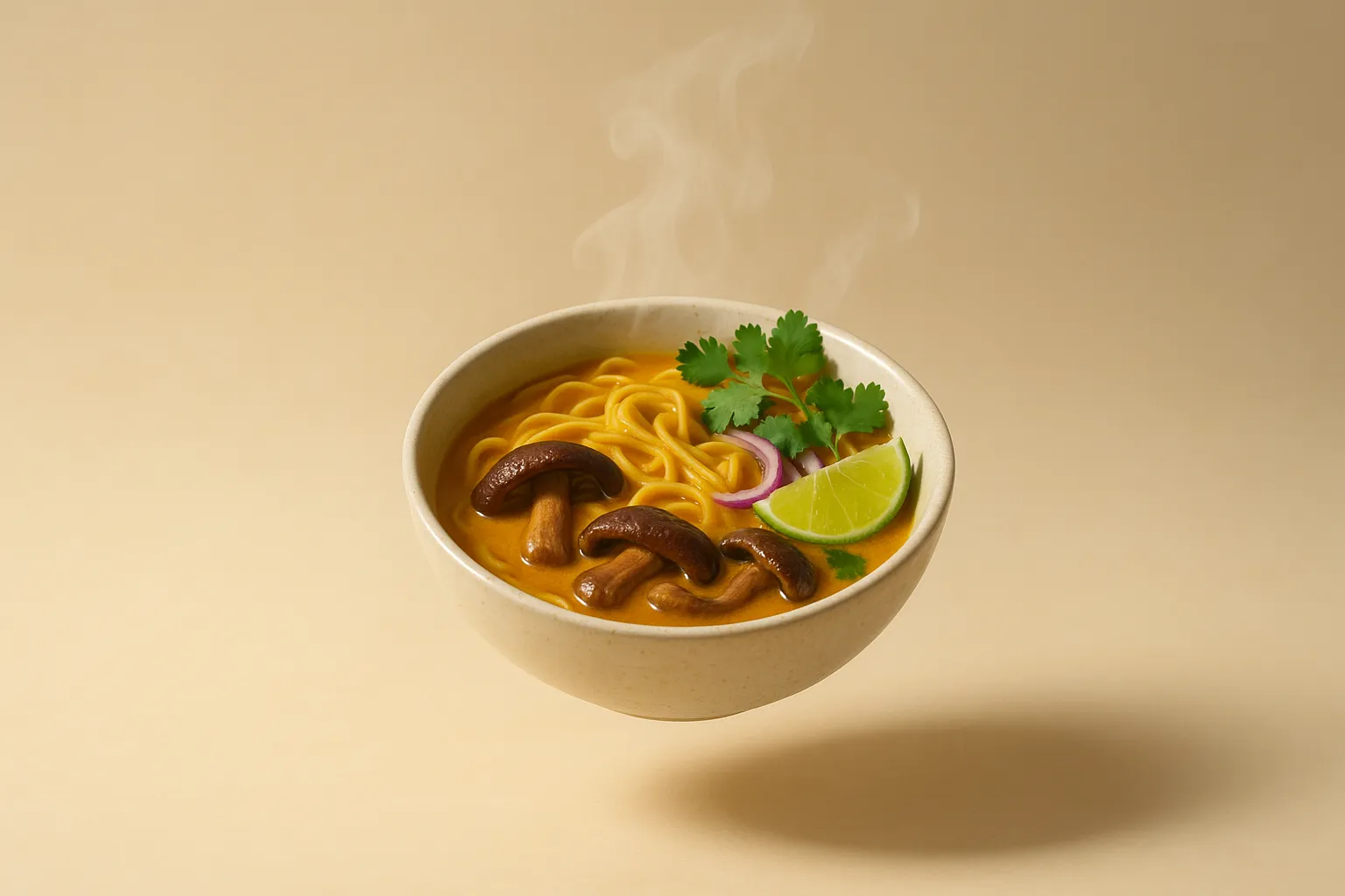 Portada de la receta Khao Soi de setas shiitake