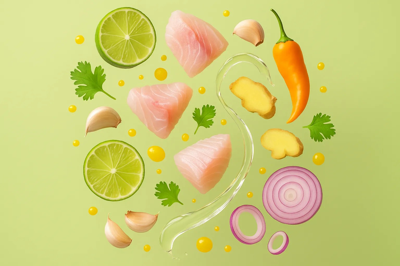 Still life with the fresh ingredients needed for the recipe