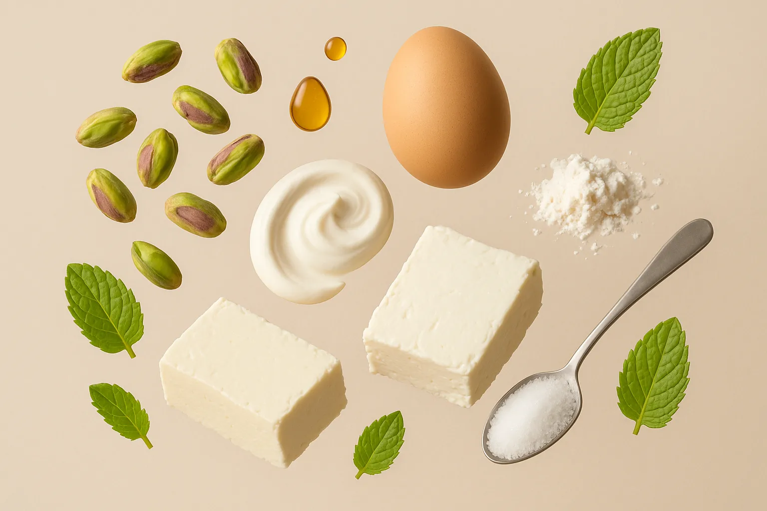 Still life with the fresh ingredients needed for the recipe