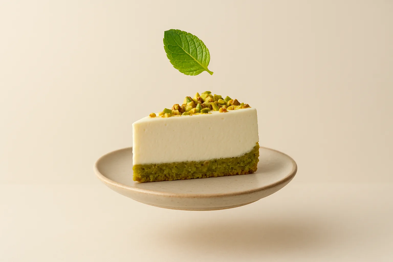 Portada de la receta Cheesecake griego sin azúcar con base de pistacho