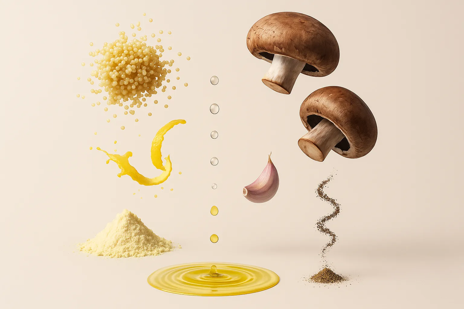 Still life with the fresh ingredients needed for the recipe