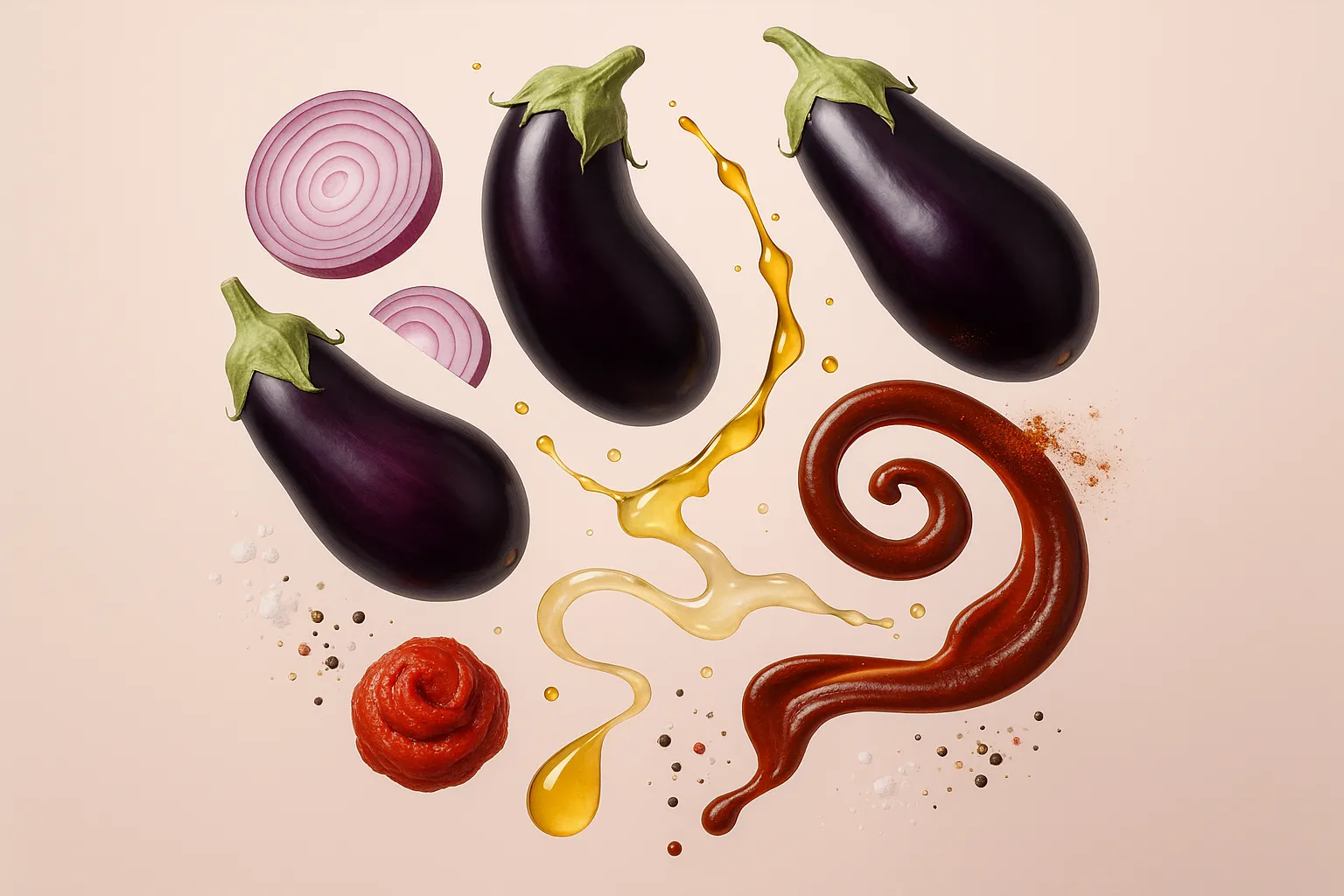 Still life with the fresh ingredients needed for the recipe