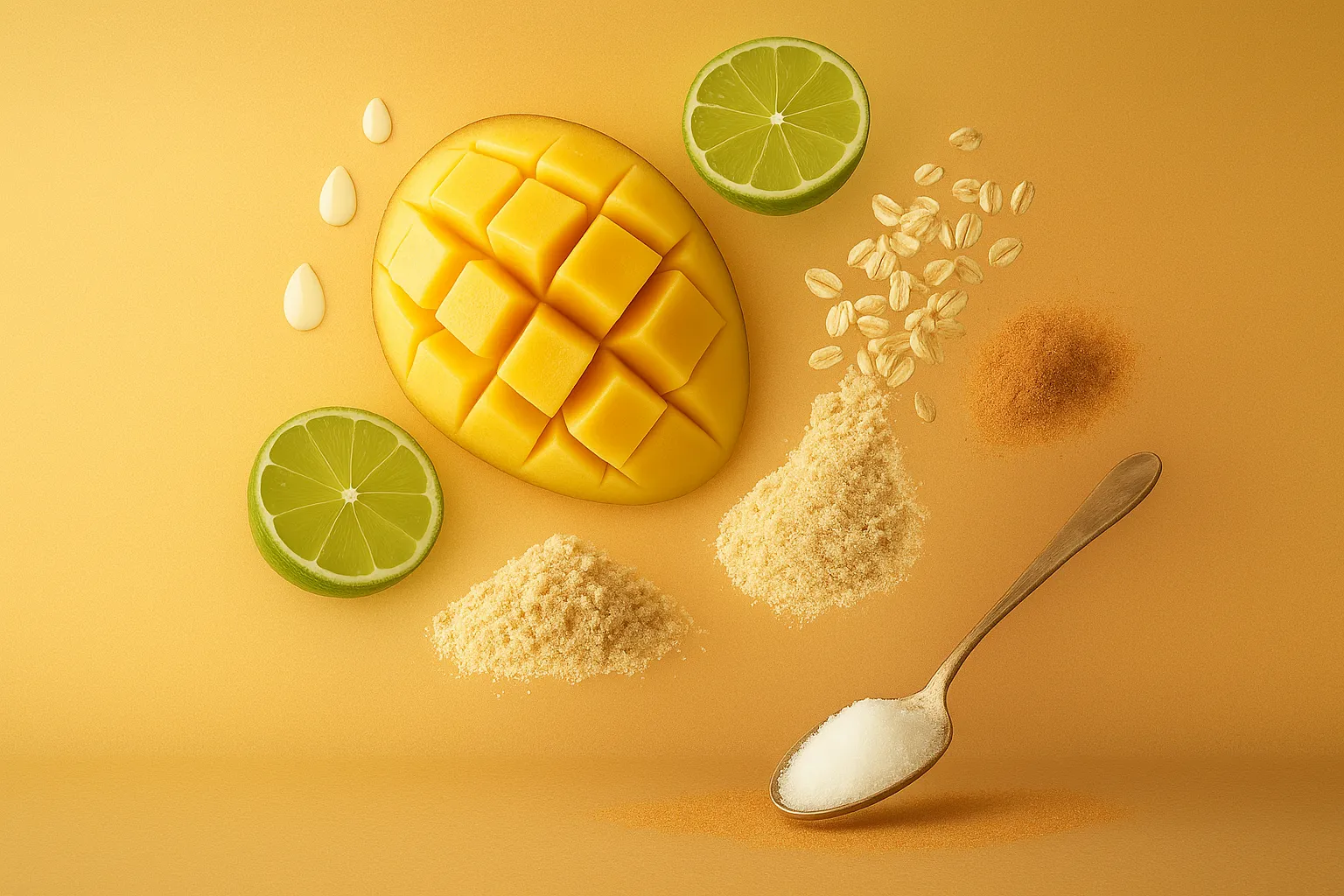 Still life with the fresh ingredients needed for the recipe