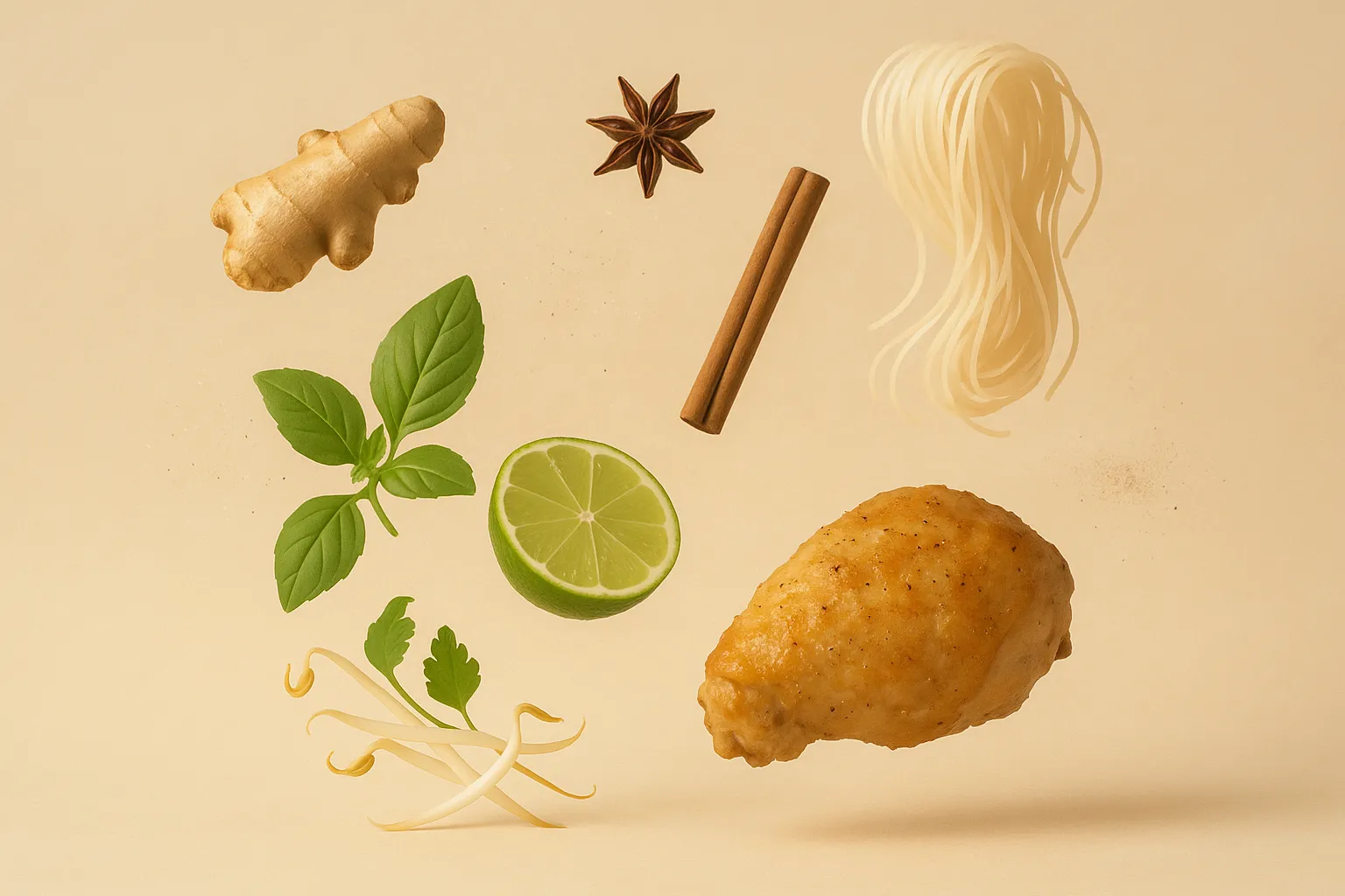 Still life with the fresh ingredients needed for the recipe