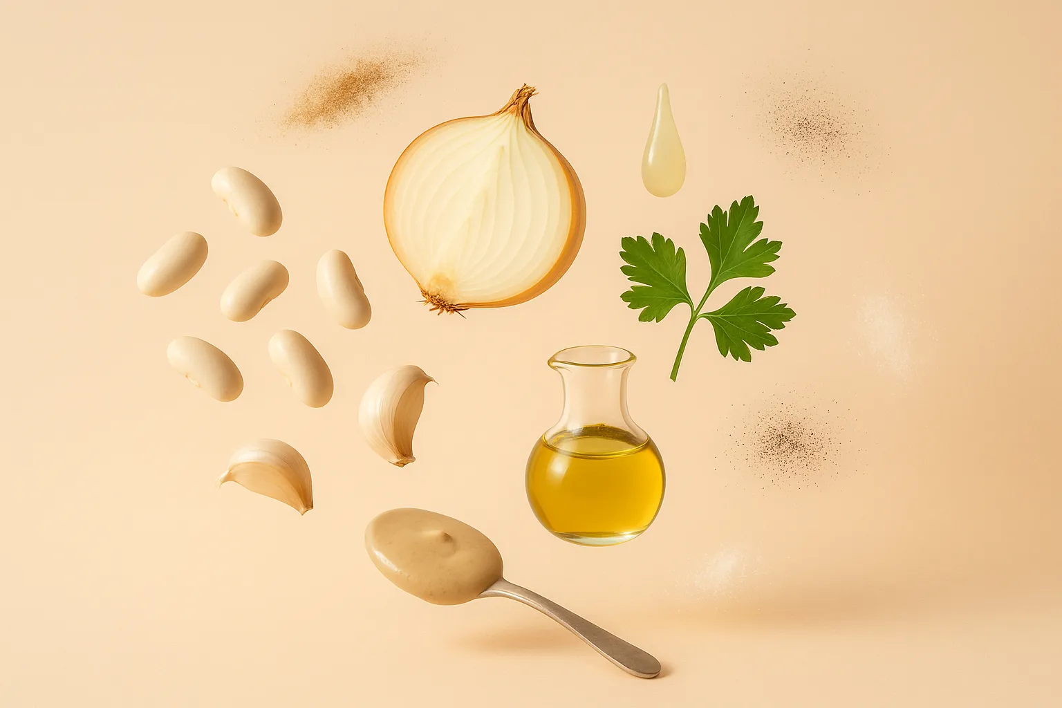 Still life with the fresh ingredients needed for the recipe