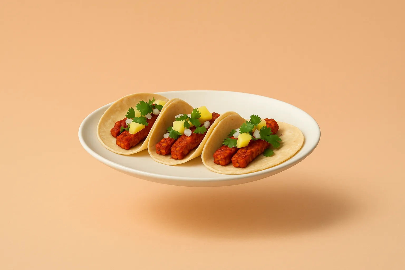 Portada de la receta Tacos de tempeh en adobo pastor