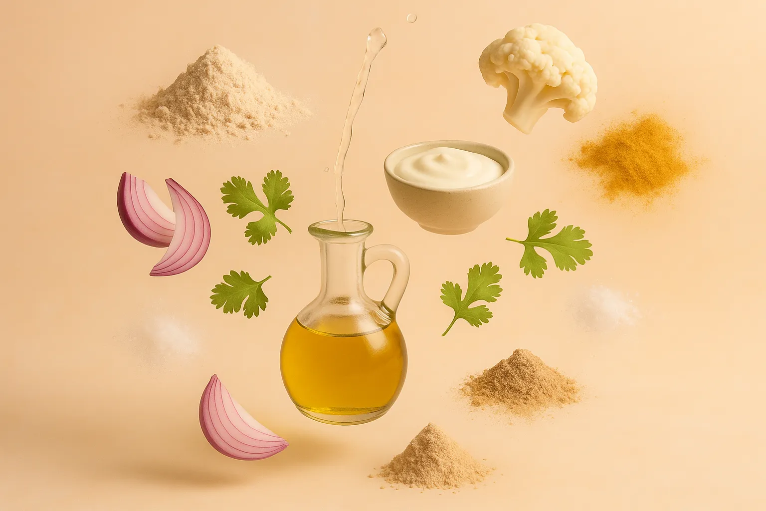 Still life with the fresh ingredients needed for the recipe