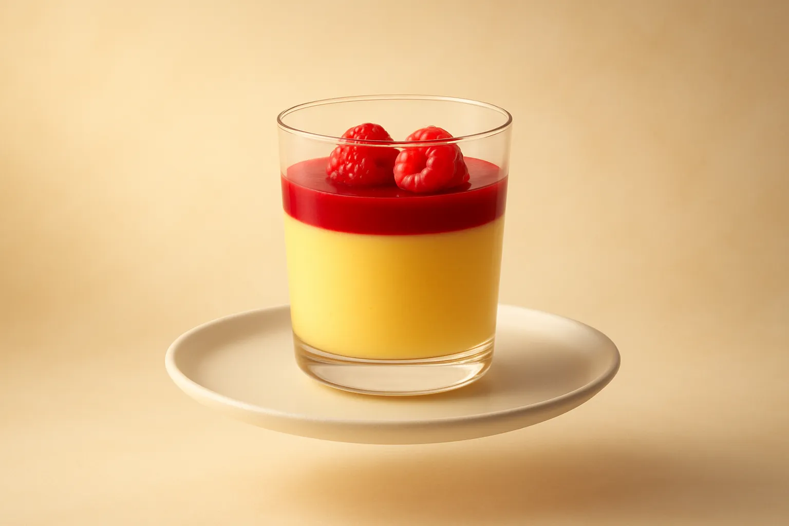 Portada de la receta Mousse ligera de maracuyá con coulis de frambuesa