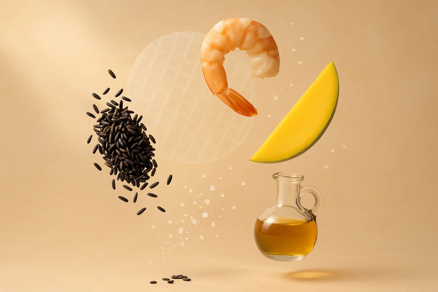 Still life with the fresh ingredients needed for the recipe