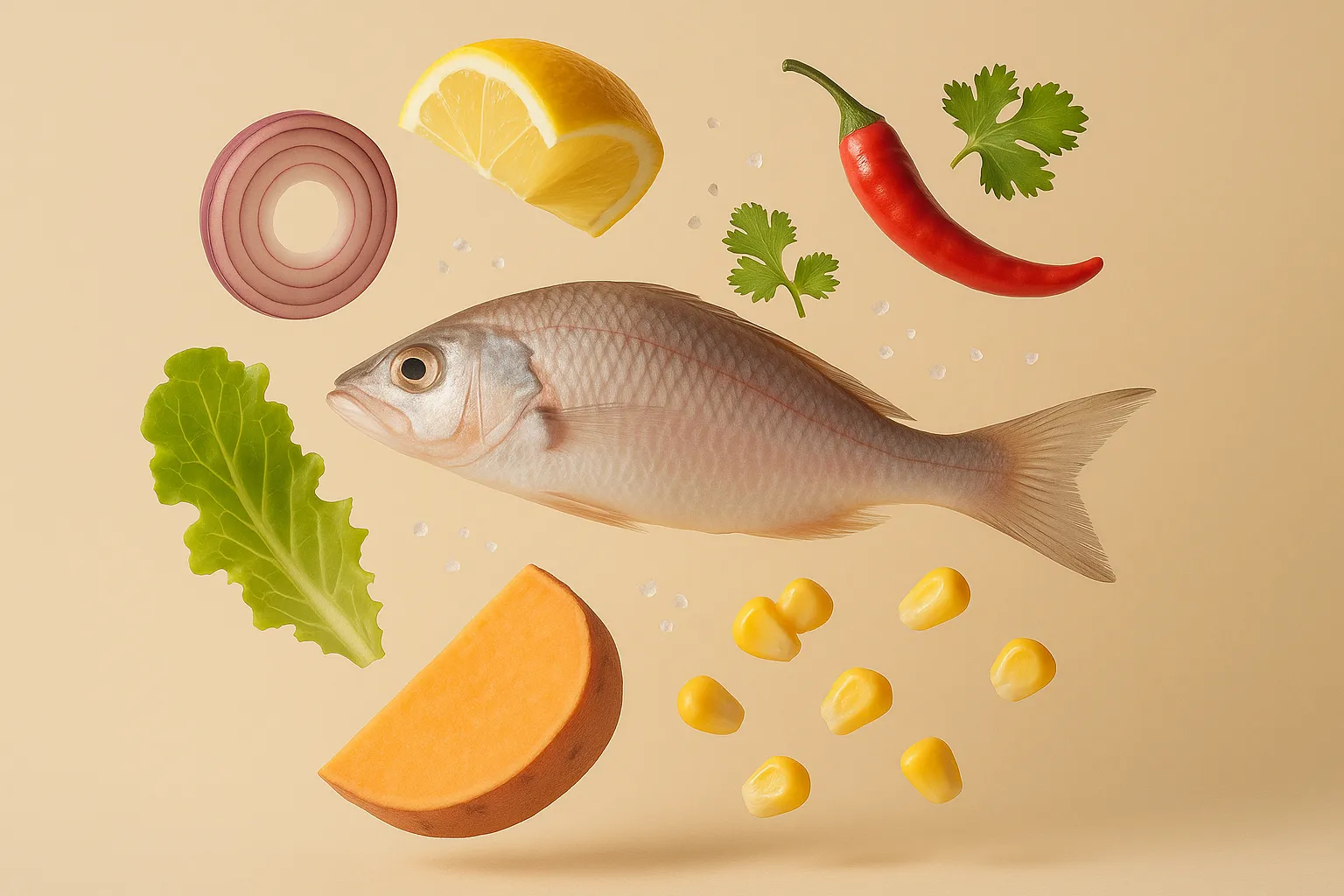 Still life with the fresh ingredients needed for the recipe