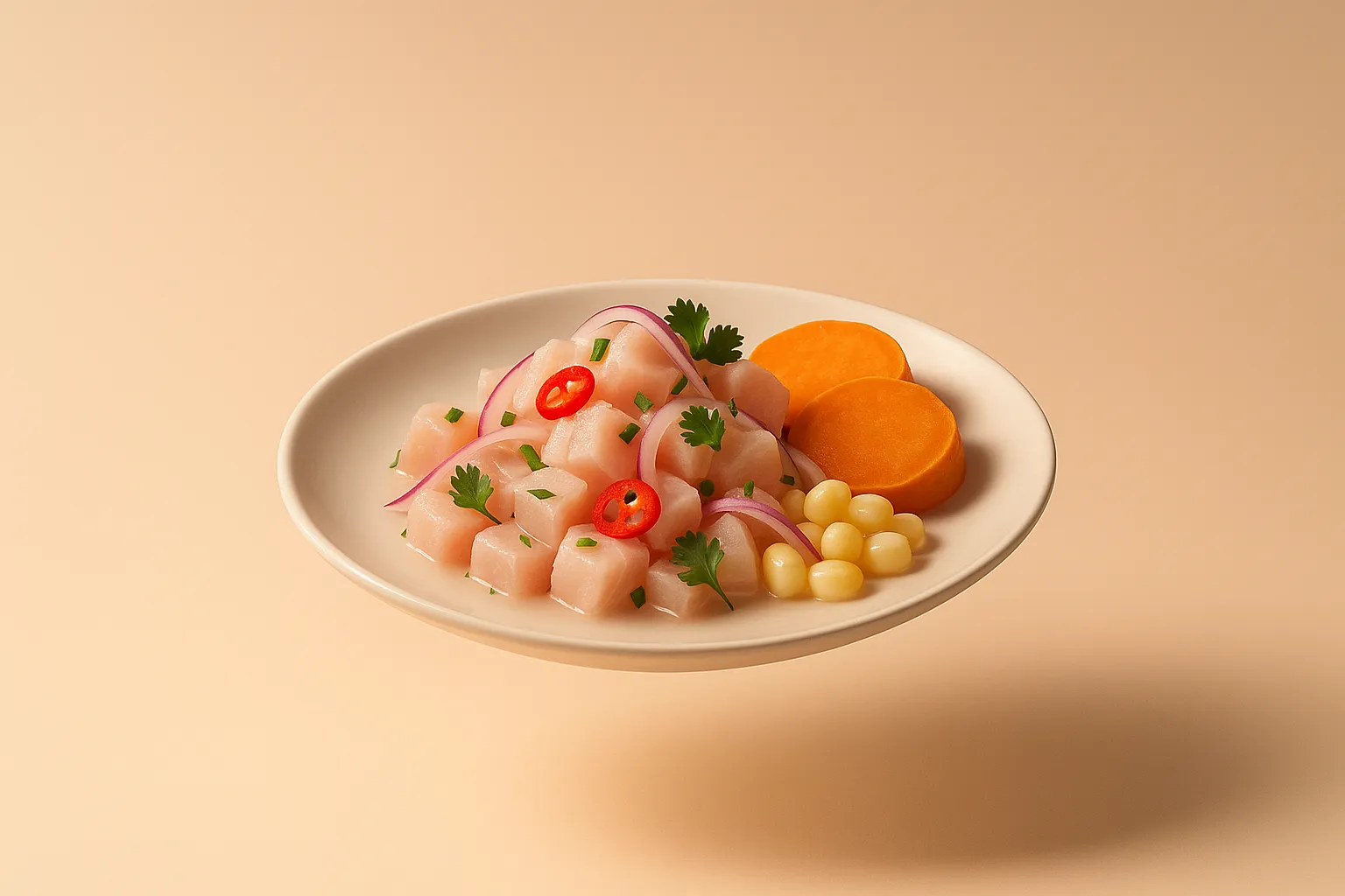 Portada de la receta Ceviche clásico de corvina