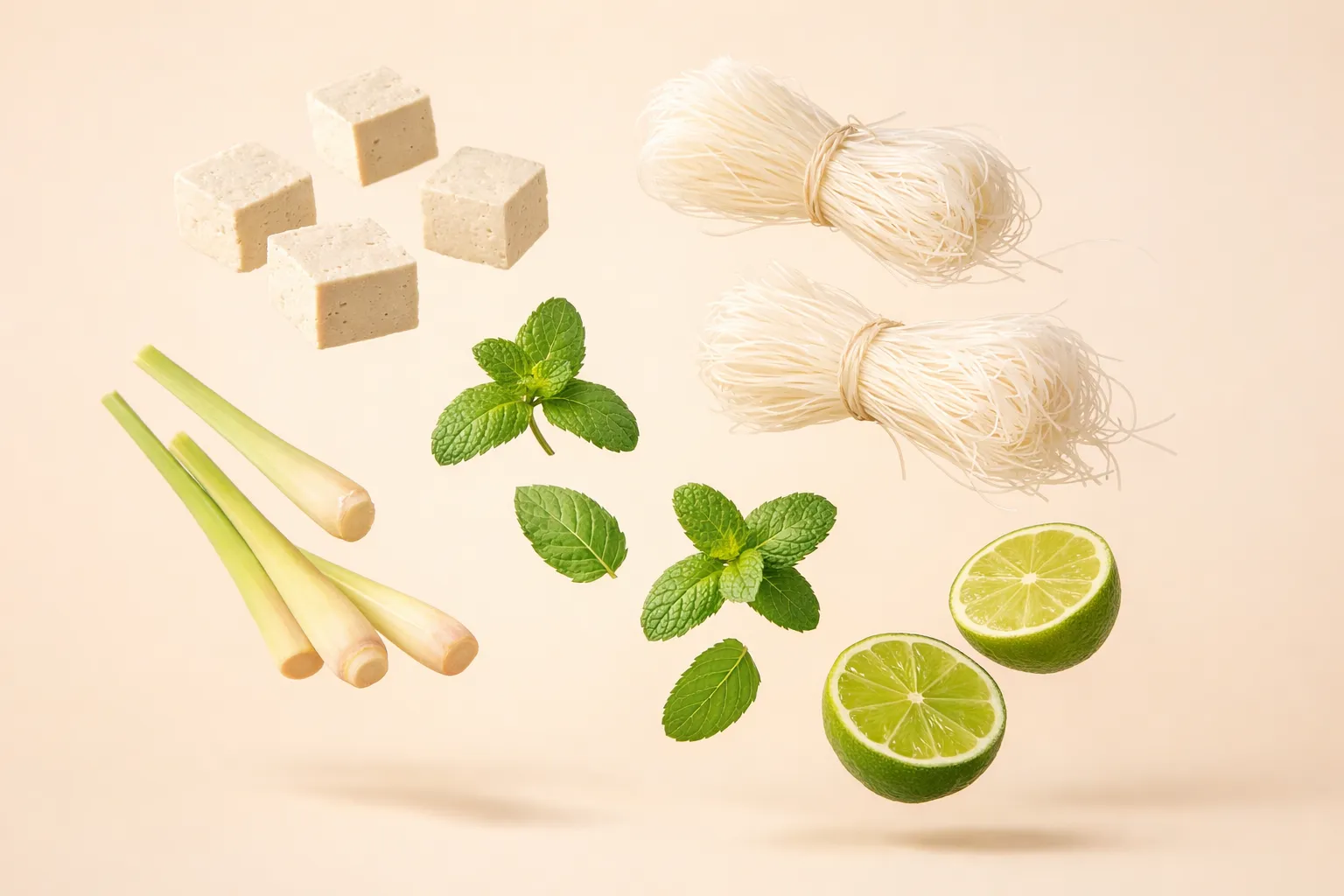 Still life with the fresh ingredients needed for the recipe