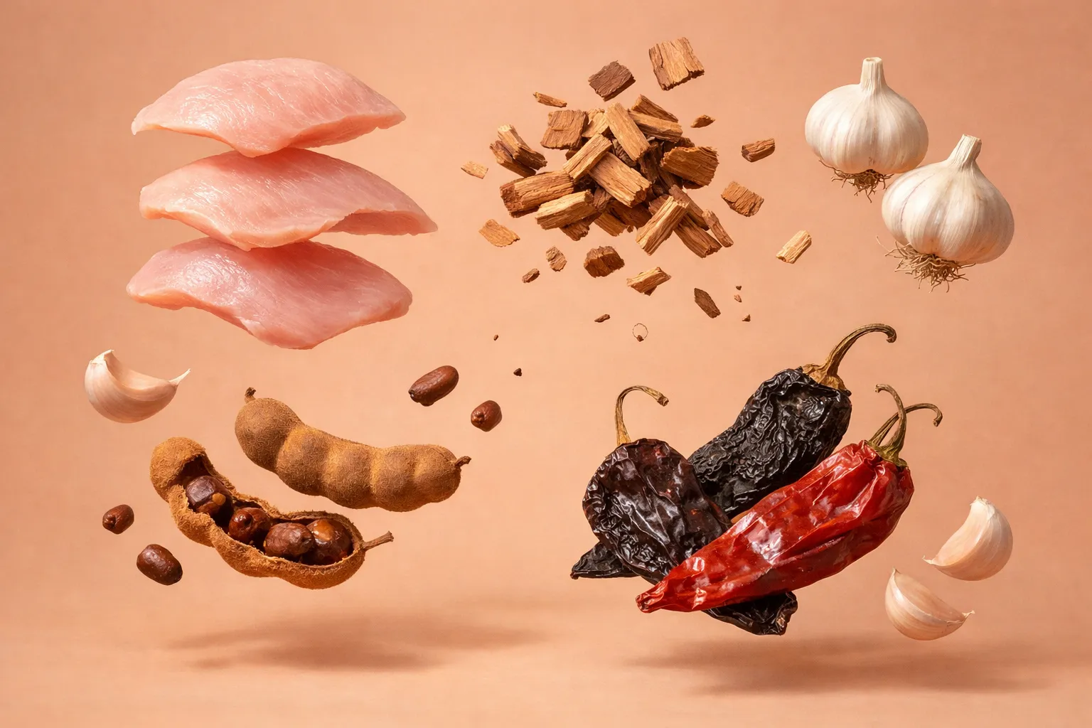 Still life with the fresh ingredients needed for the recipe