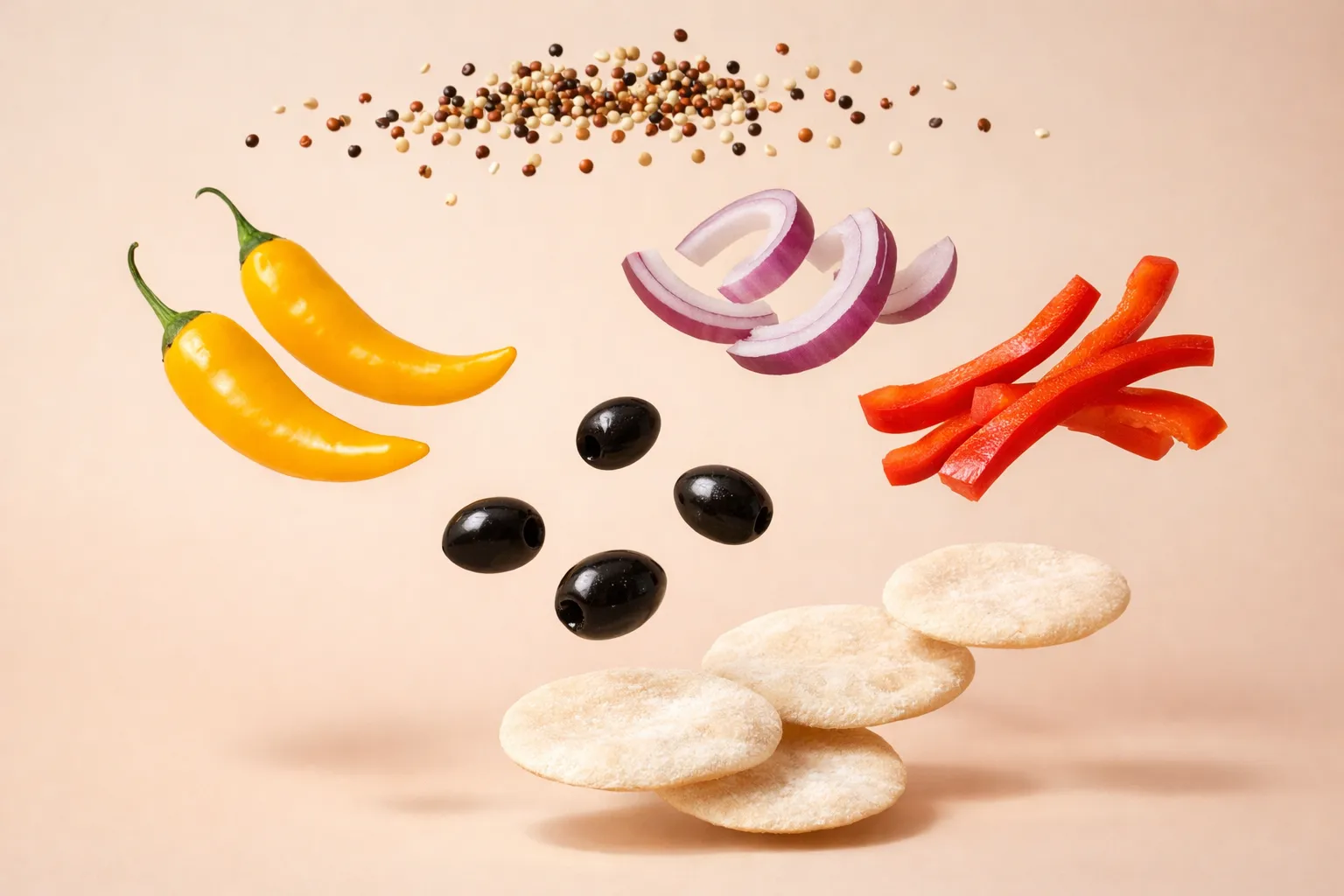 Still life with the fresh ingredients needed for the recipe