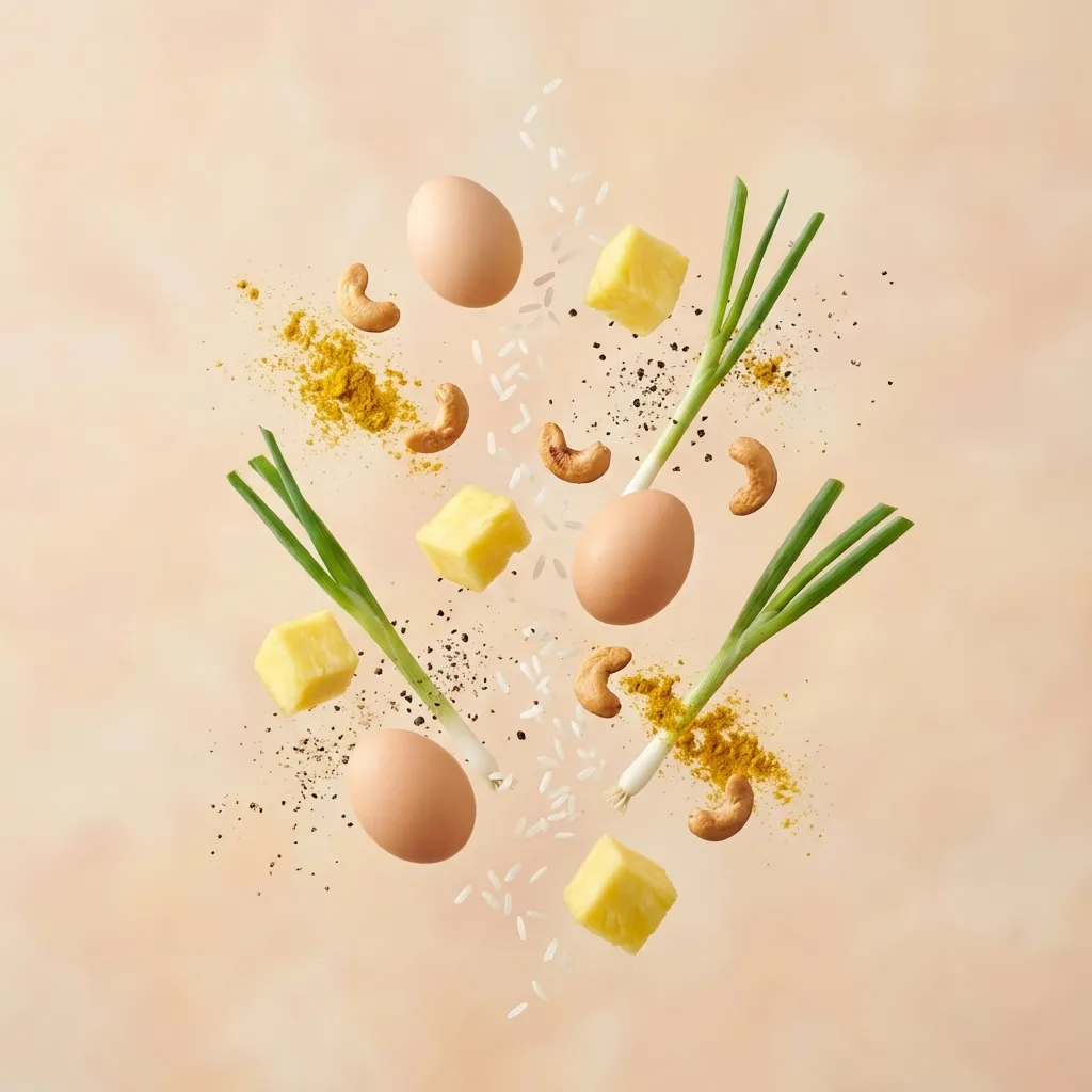 Still life with the fresh ingredients needed for the recipe