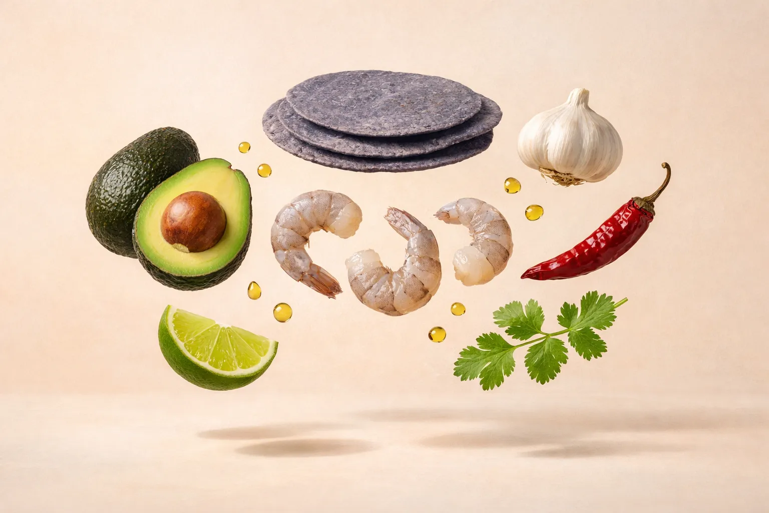 Still life with the fresh ingredients needed for the recipe